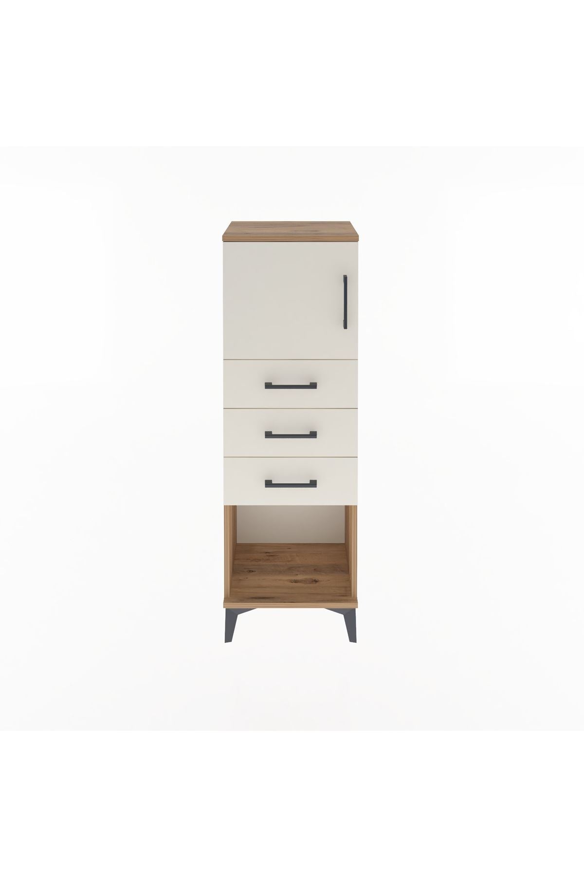 Arges Dolap Tek Raflı 3 Çekmeceli Tek Kapaklı 44x30x134 - S16M054V7A