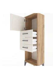 Arges Dolap Tek Raflı 3 Çekmeceli Tek Kapaklı 44x30x134 - S16M054V7A
