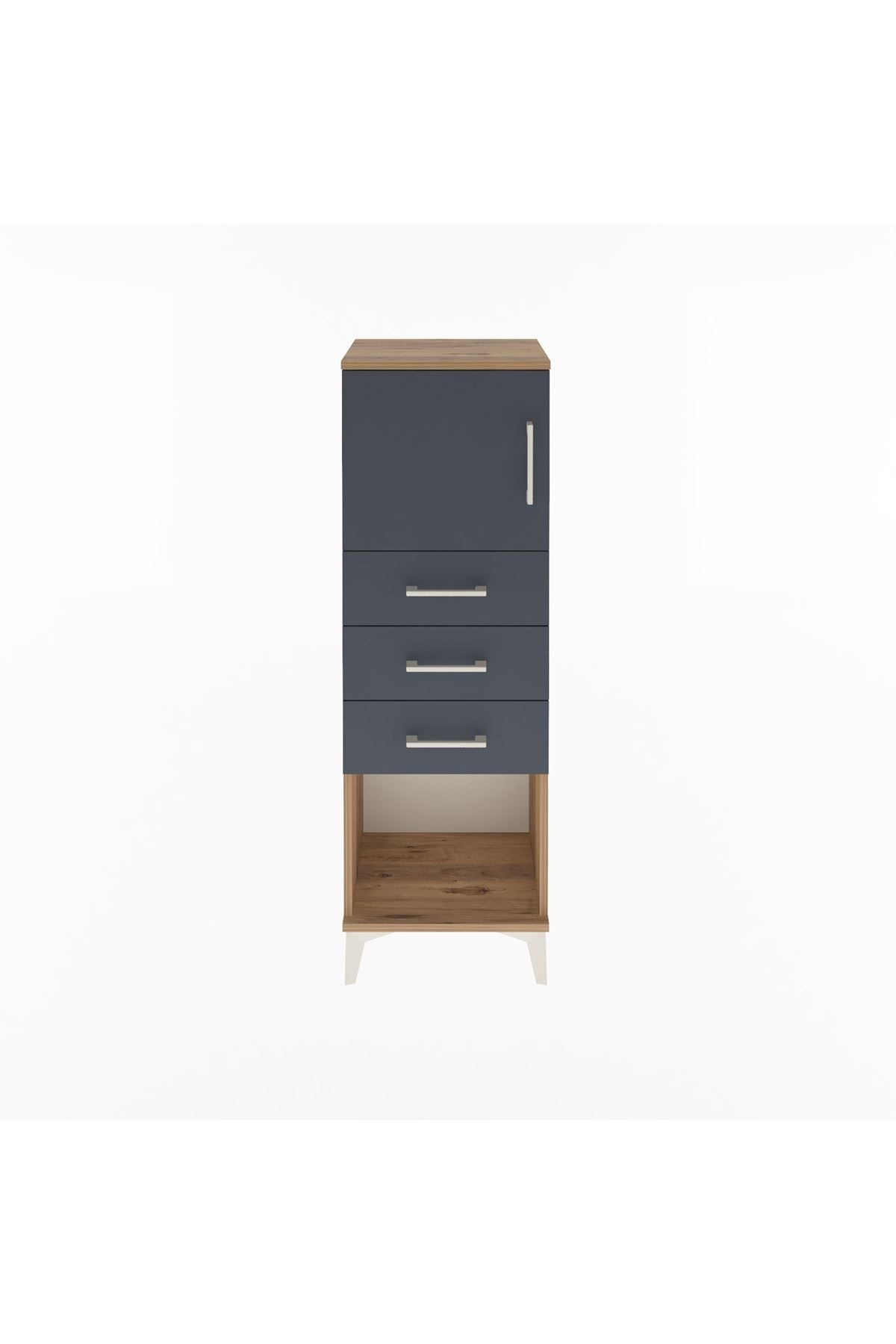 Arges Dolap Tek Raflı 3 Çekmeceli Tek Kapaklı 44x30x134 - S16M054V8A