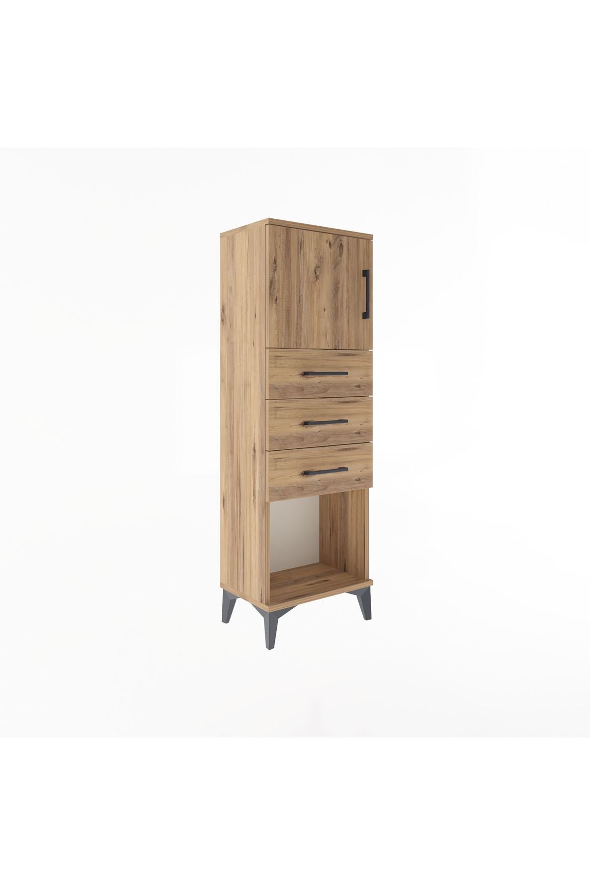Arges Dolap Tek Raflı 3 Çekmeceli Tek Kapaklı 44x30x134 - S16M054V9A