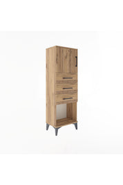 Arges Dolap Tek Raflı 3 Çekmeceli Tek Kapaklı 44x30x134 - S16M054V9A