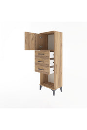 Arges Dolap Tek Raflı 3 Çekmeceli Tek Kapaklı 44x30x134 - S16M054V9A