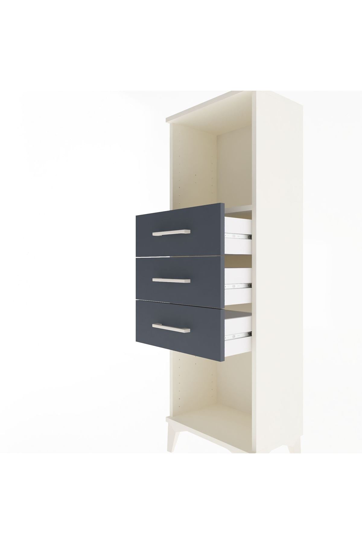 Arges Dolap Tek Raflı 3 Çekmeceli 44x30x134 - S16M055V2A