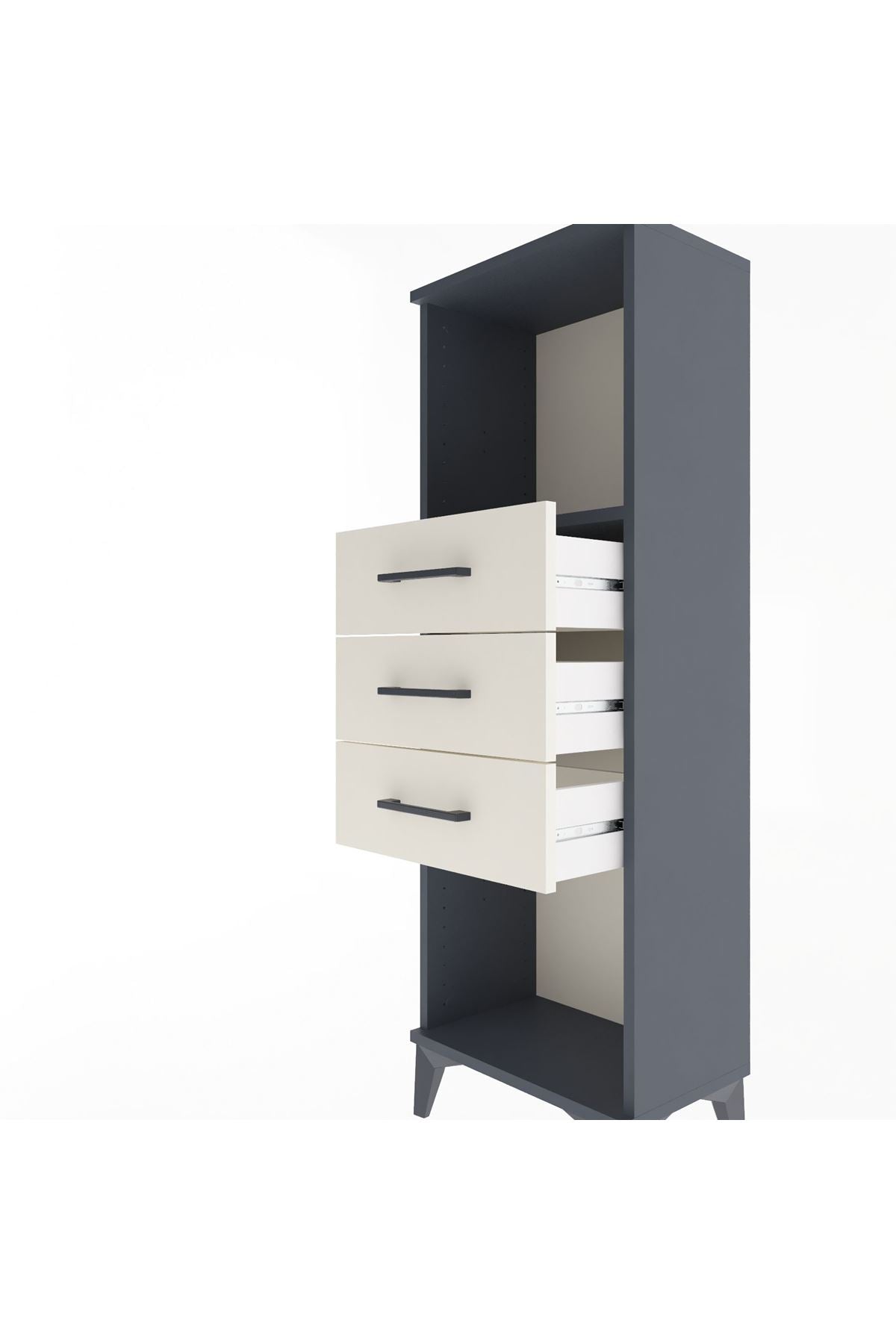 Arges Dolap Tek Raflı 3 Çekmeceli 44x30x134 - S16M055V4A
