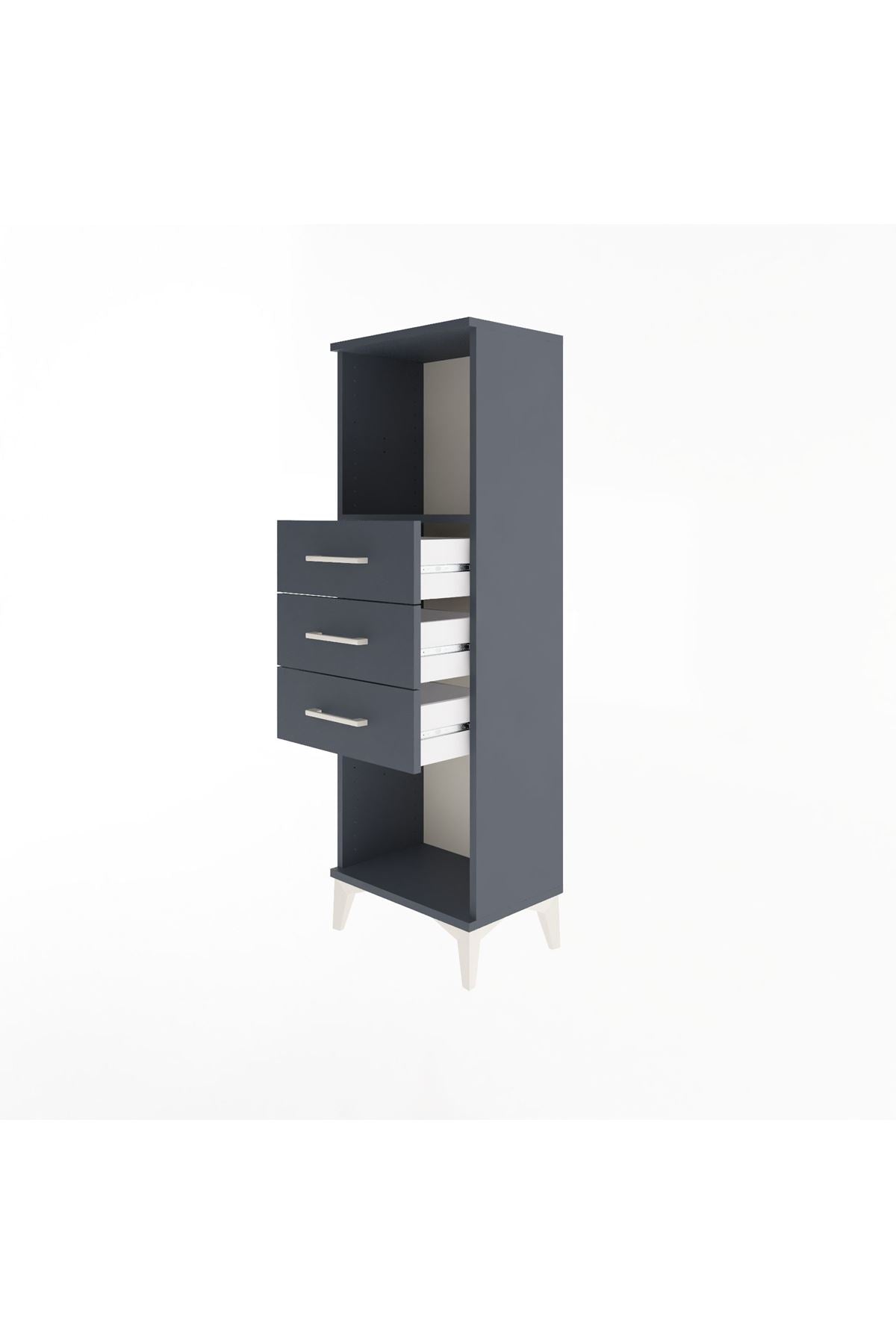 Arges Dolap Tek Raflı 3 Çekmeceli 44x30x134 - S16M055V5A