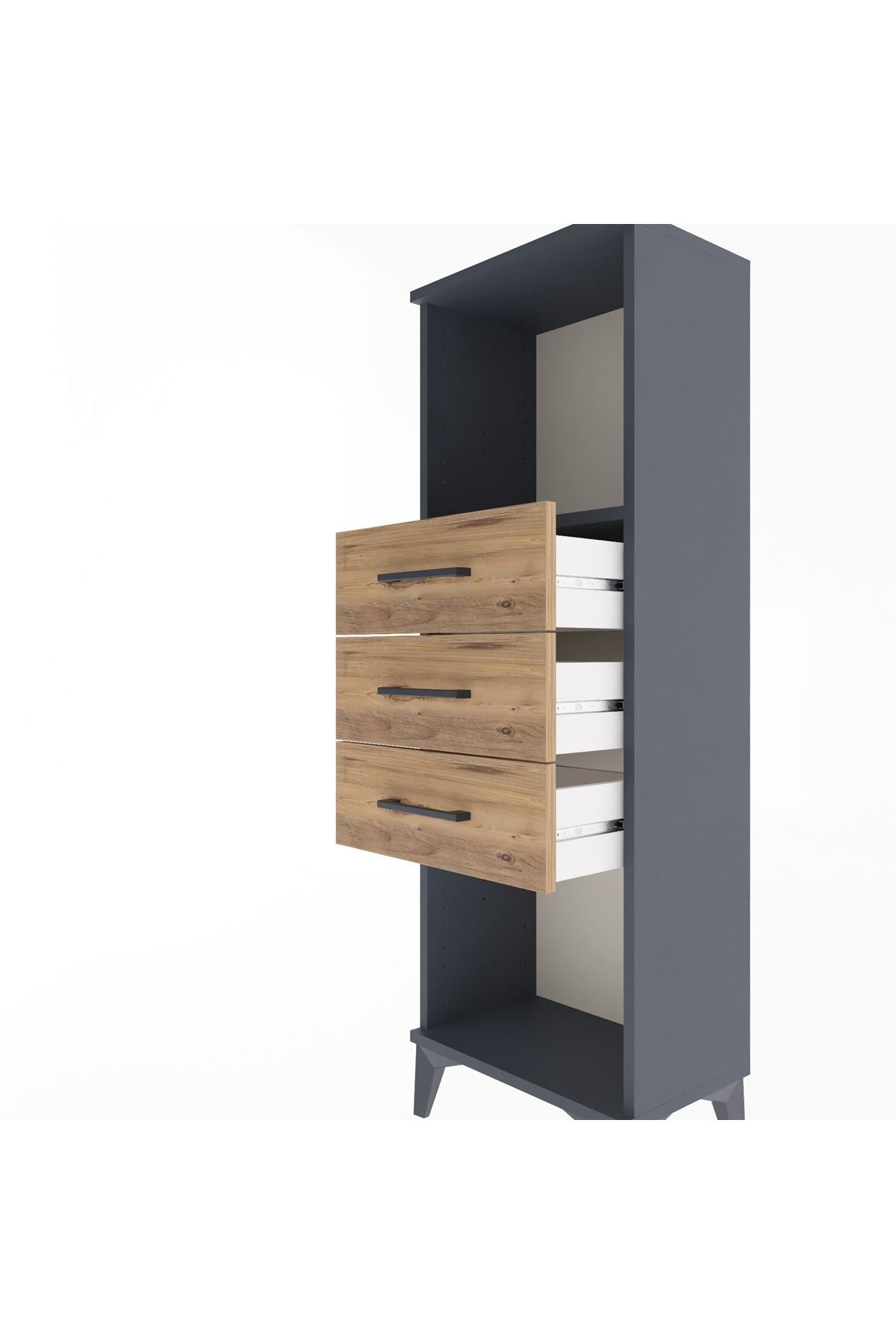 Arges Dolap Tek Raflı 3 Çekmeceli 44x30x134 - S16M055V6A