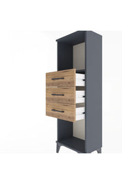Arges Dolap Tek Raflı 3 Çekmeceli 44x30x134 - S16M055V6A