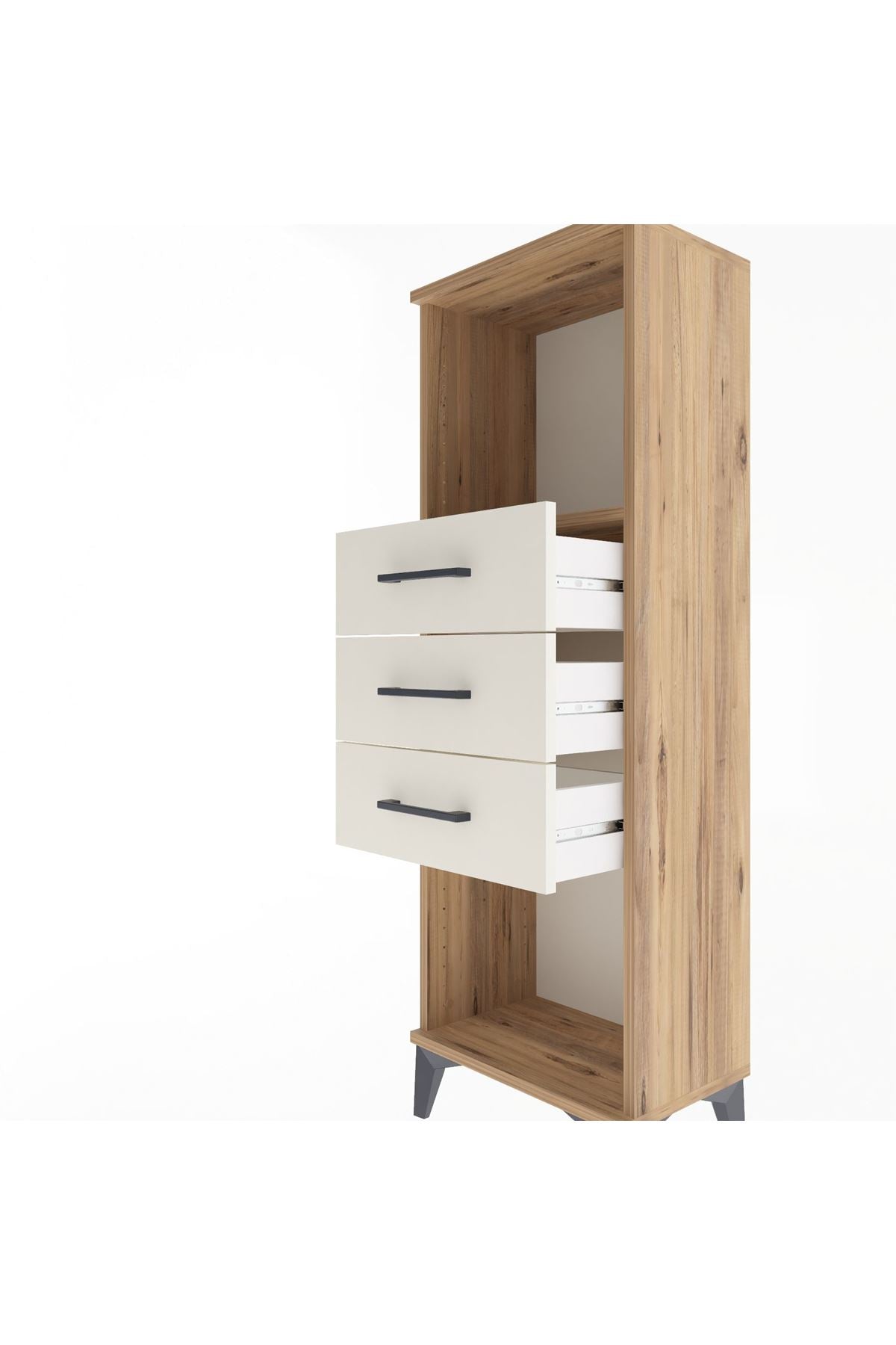 Arges Dolap Tek Raflı 3 Çekmeceli 44x30x134 - S16M055V7A