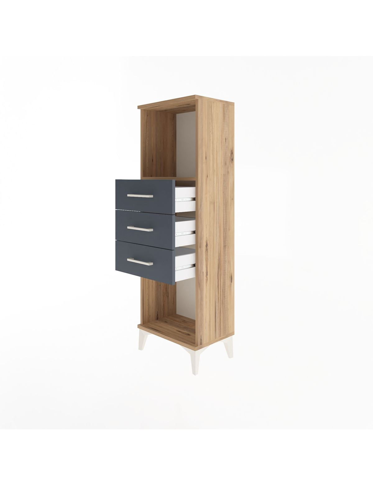 Arges Dolap Tek Raflı 3 Çekmeceli 44x30x134 - S16M055V8A