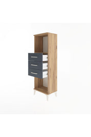 Arges Dolap Tek Raflı 3 Çekmeceli 44x30x134 - S16M055V8A