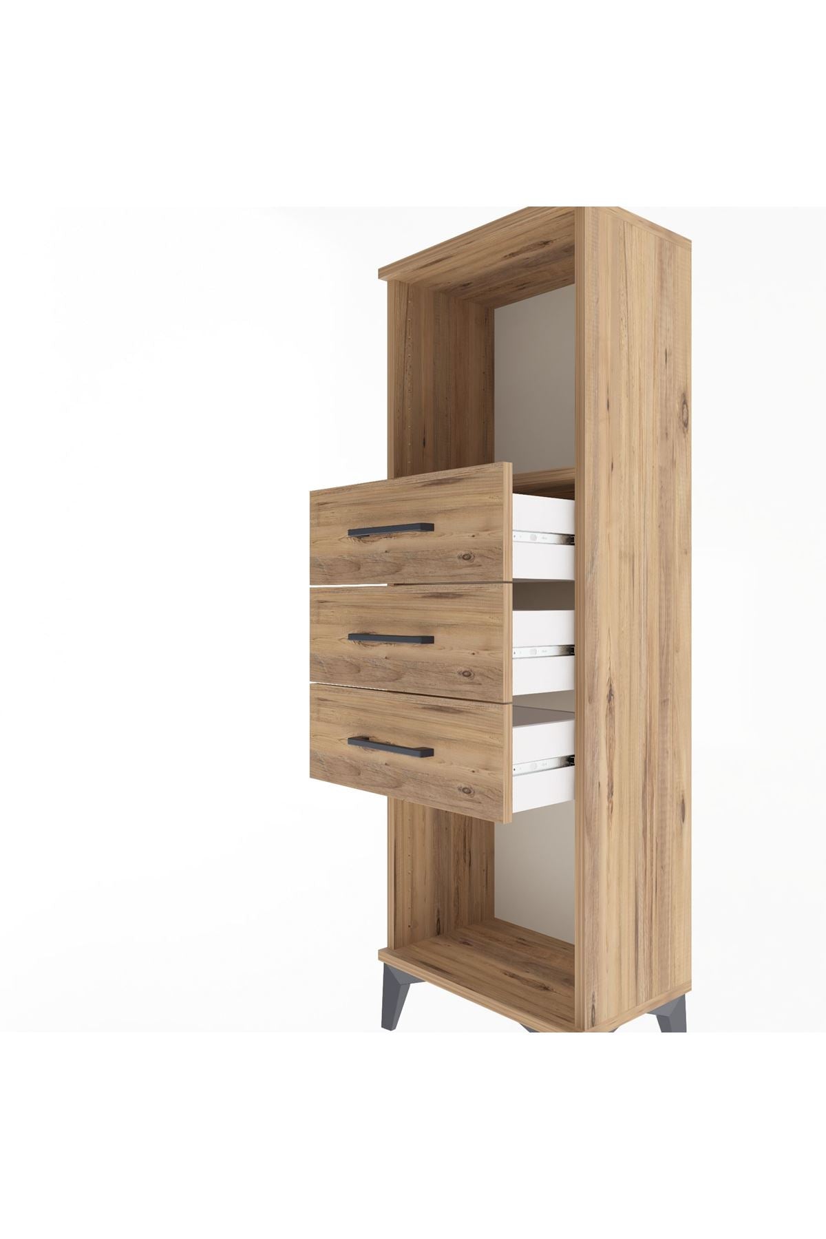 Arges Dolap Tek Raflı 3 Çekmeceli 44x30x134 - S16M055V9A