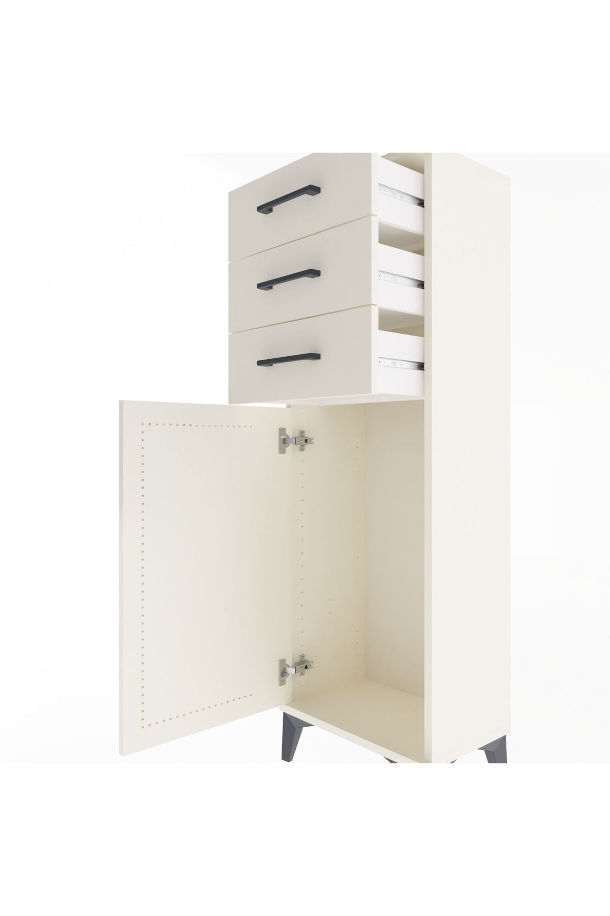 Arges Dolap 3 Çekmeceli Tek Kapaklı 44x30x134 - S16M056V1A