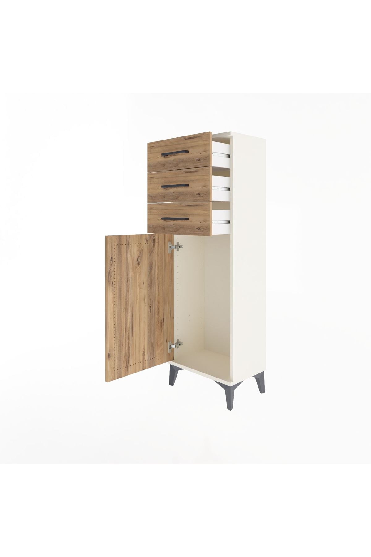 Arges Dolap 3 Çekmeceli Tek Kapaklı 44x30x134 - S16M056V3A