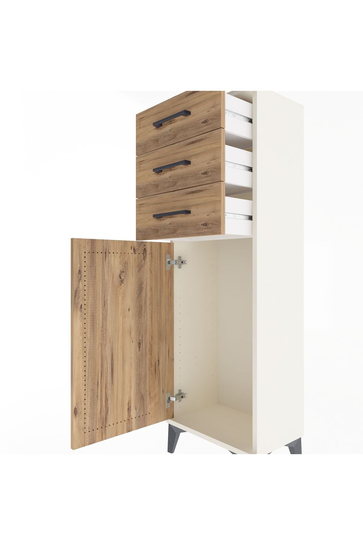 Arges Dolap 3 Çekmeceli Tek Kapaklı 44x30x134 - S16M056V3A