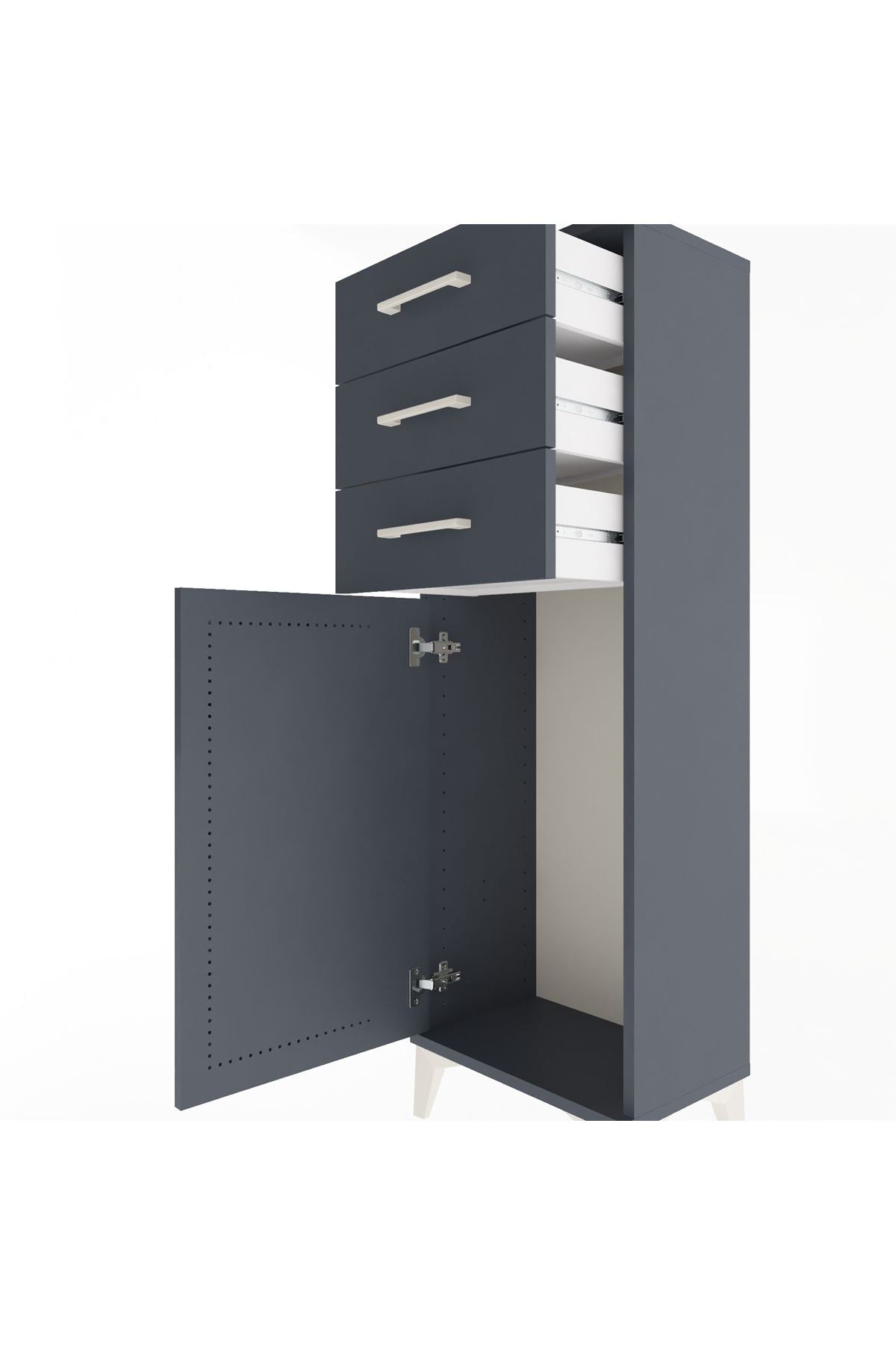 Arges Dolap 3 Çekmeceli Tek Kapaklı 44x30x134 - S16M056V5A