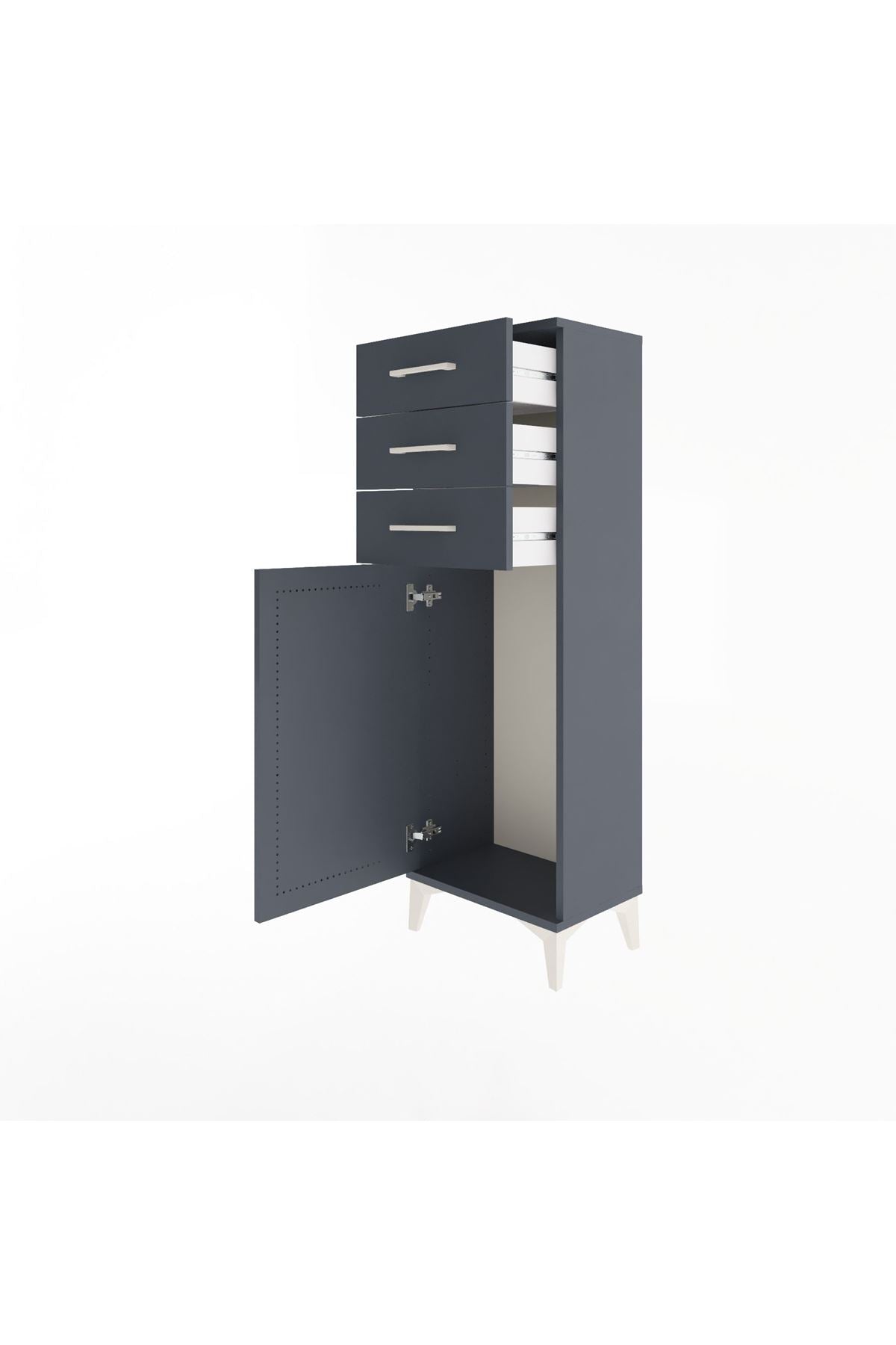 Arges Dolap 3 Çekmeceli Tek Kapaklı 44x30x134 - S16M056V5A