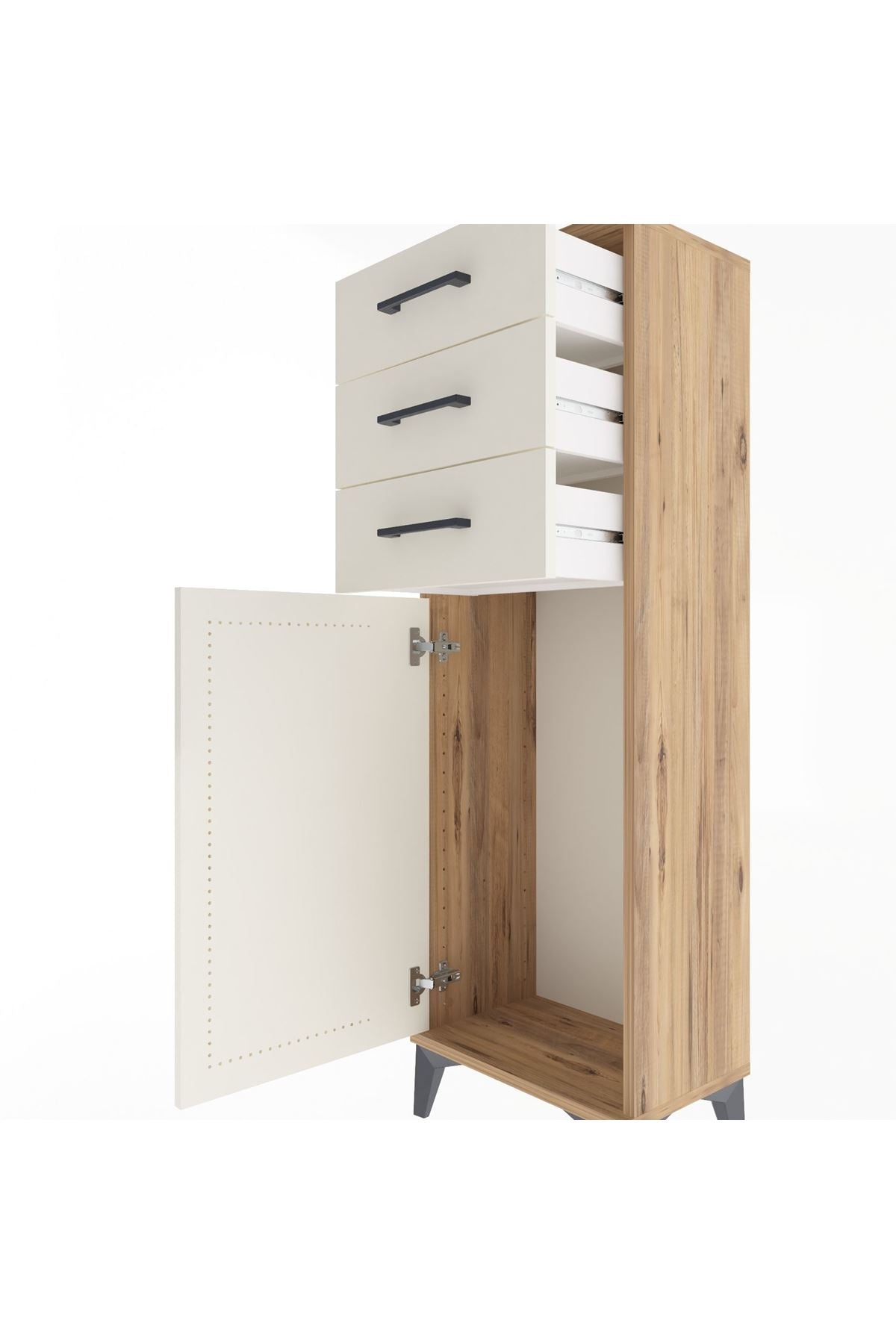 Arges Dolap 3 Çekmeceli Tek Kapaklı 44x30x134 - S16M056V7A