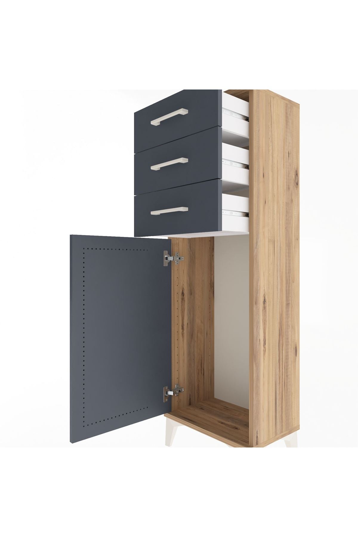 Arges Dolap 3 Çekmeceli Tek Kapaklı 44x30x134 - S16M056V8A