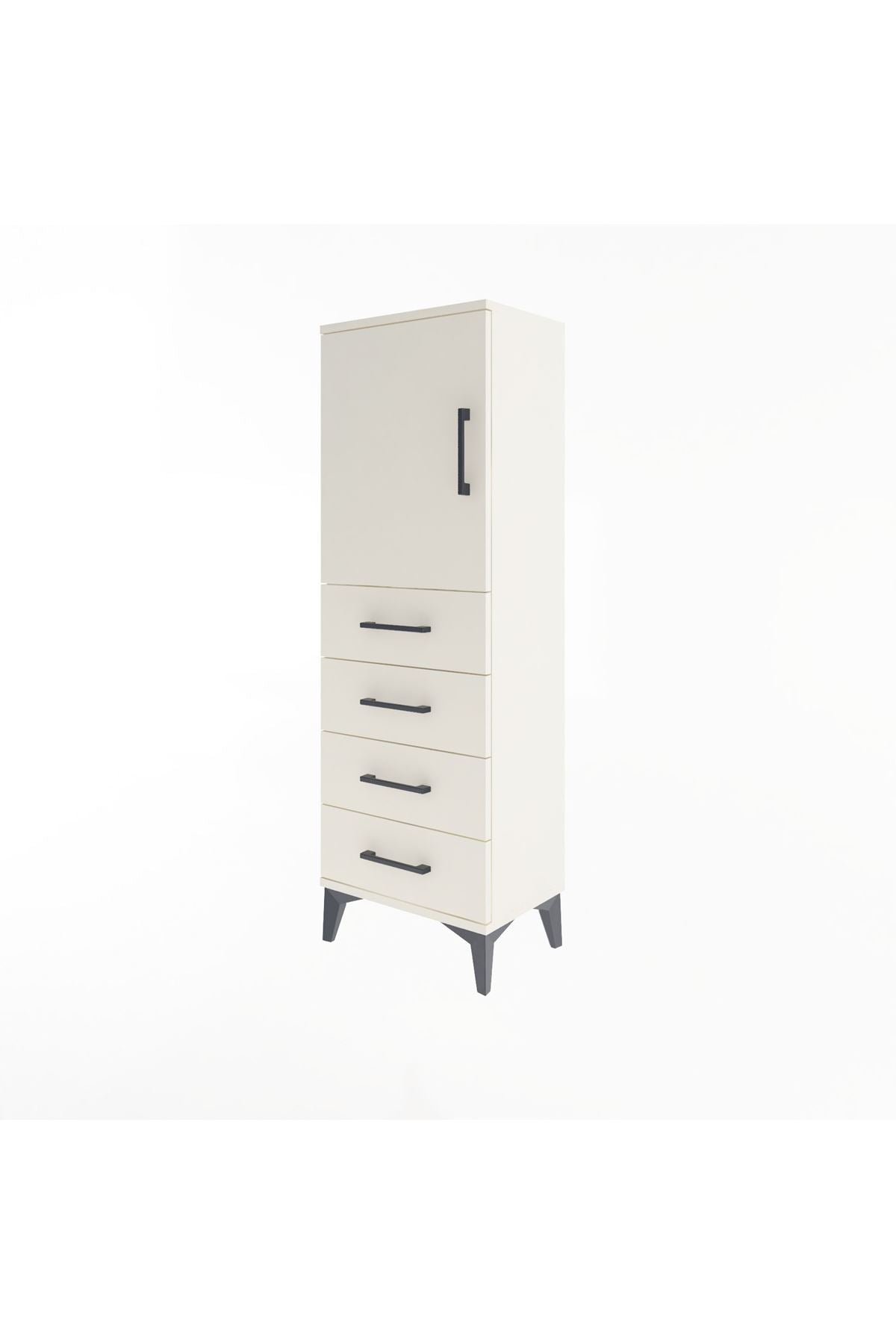 Arges Dolap 2 Raflı 4 Çekmeceli Tek Kapaklı 44x30x134 - S16M058V1A