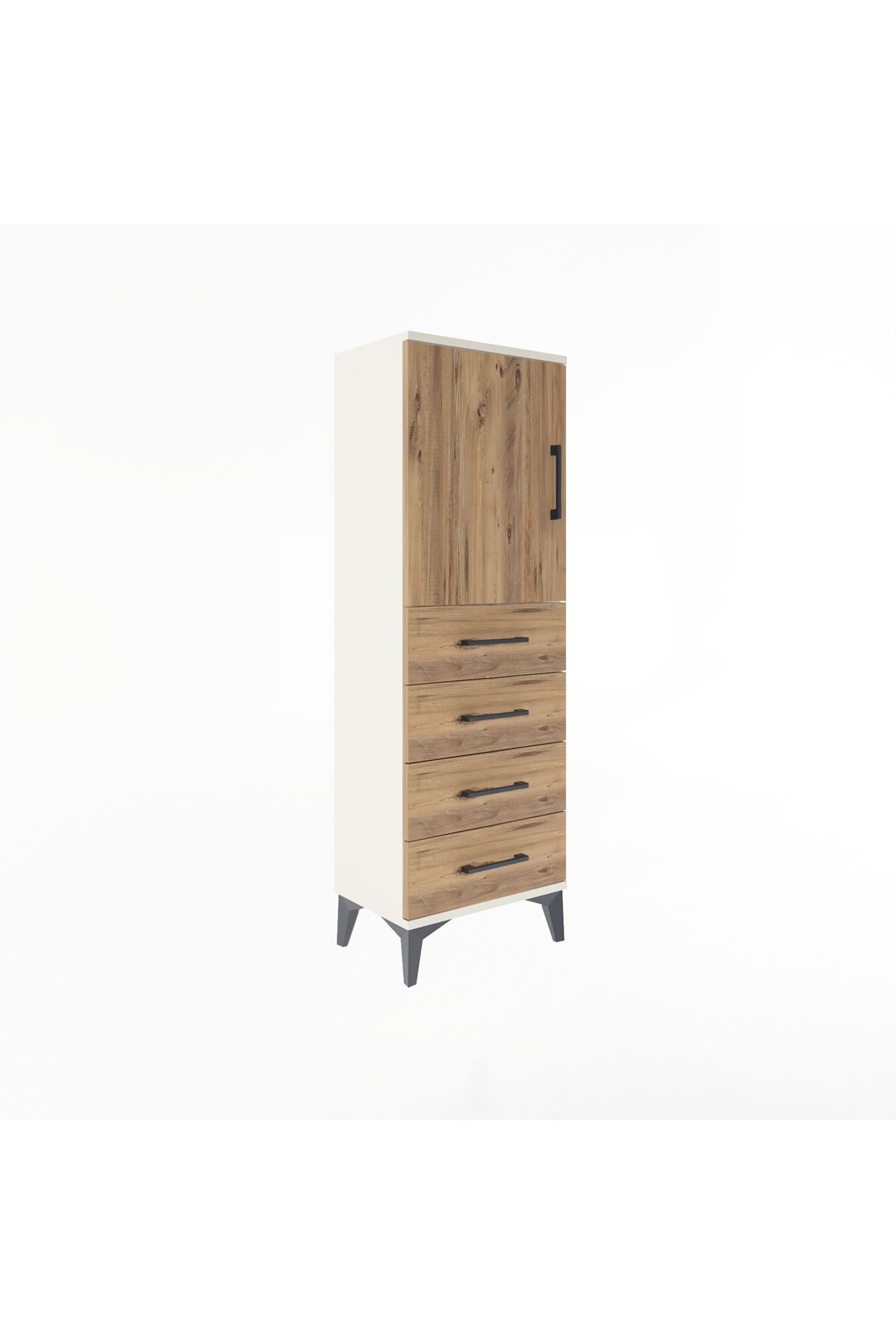 Arges Dolap 2 Raflı 4 Çekmeceli Tek Kapaklı 44x30x134 - S16M058V3A