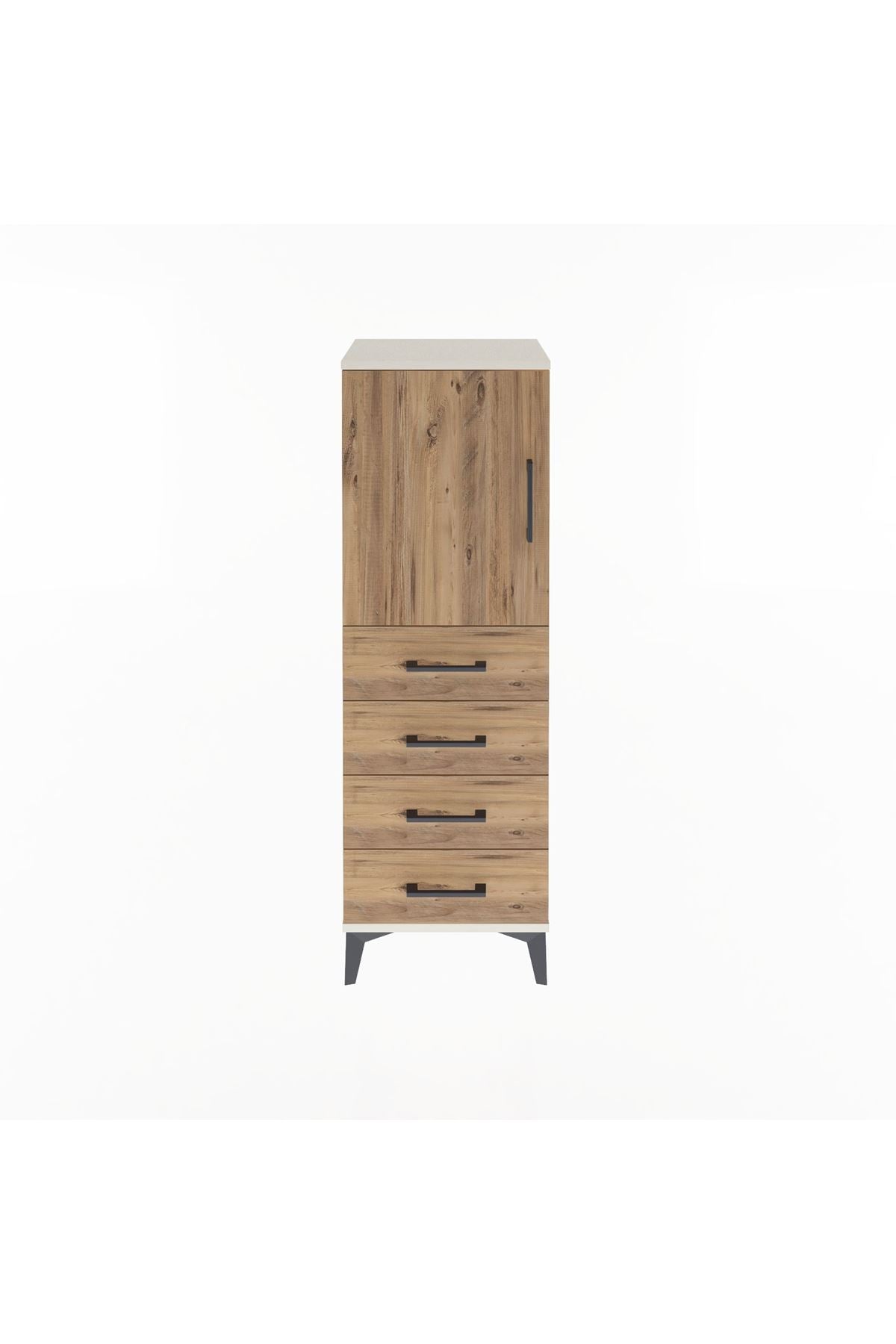 Arges Dolap 2 Raflı 4 Çekmeceli Tek Kapaklı 44x30x134 - S16M058V3A