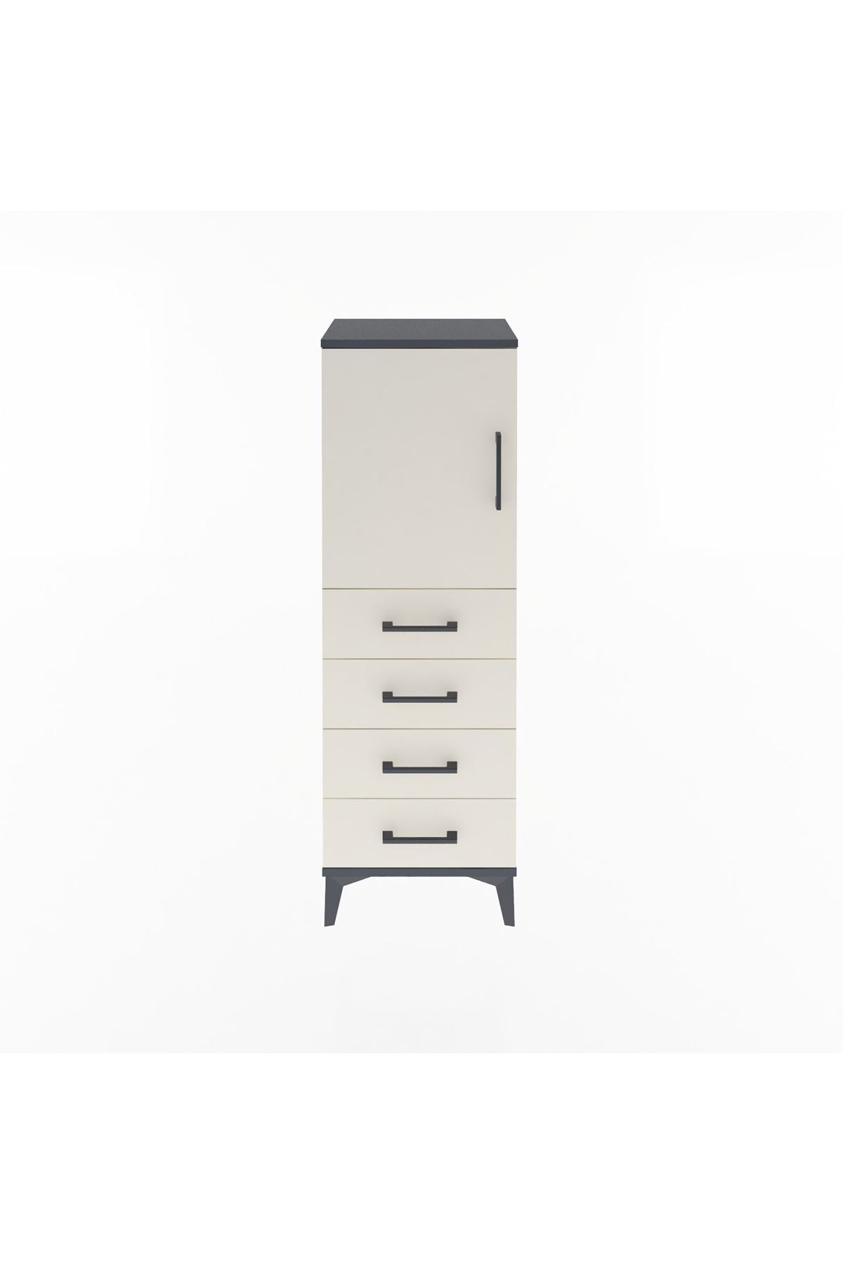 Arges Dolap 2 Raflı 4 Çekmeceli Tek Kapaklı 44x30x134 - S16M058V4A