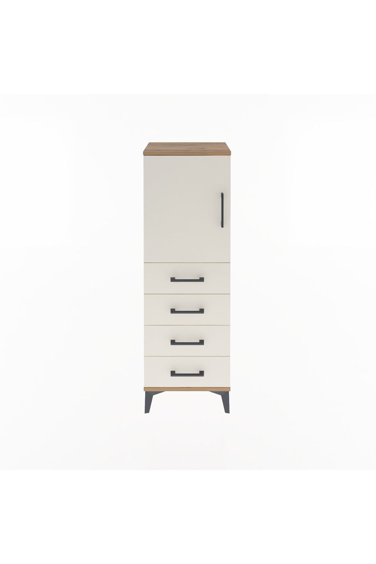 Arges Dolap 2 Raflı 4 Çekmeceli Tek Kapaklı 44x30x134 - S16M058V7A
