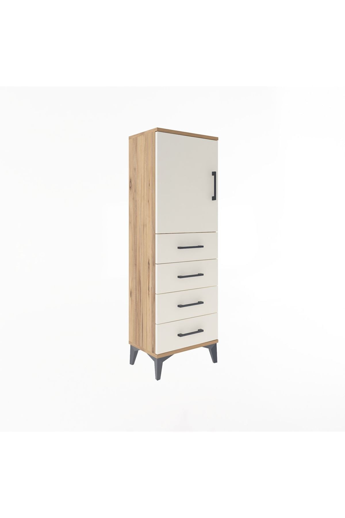 Arges Dolap 2 Raflı 4 Çekmeceli Tek Kapaklı 44x30x134 - S16M058V7A