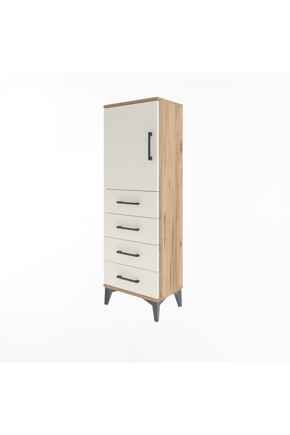 Arges Dolap 2 Raflı 4 Çekmeceli Tek Kapaklı 44x30x134 - S16M058V7A