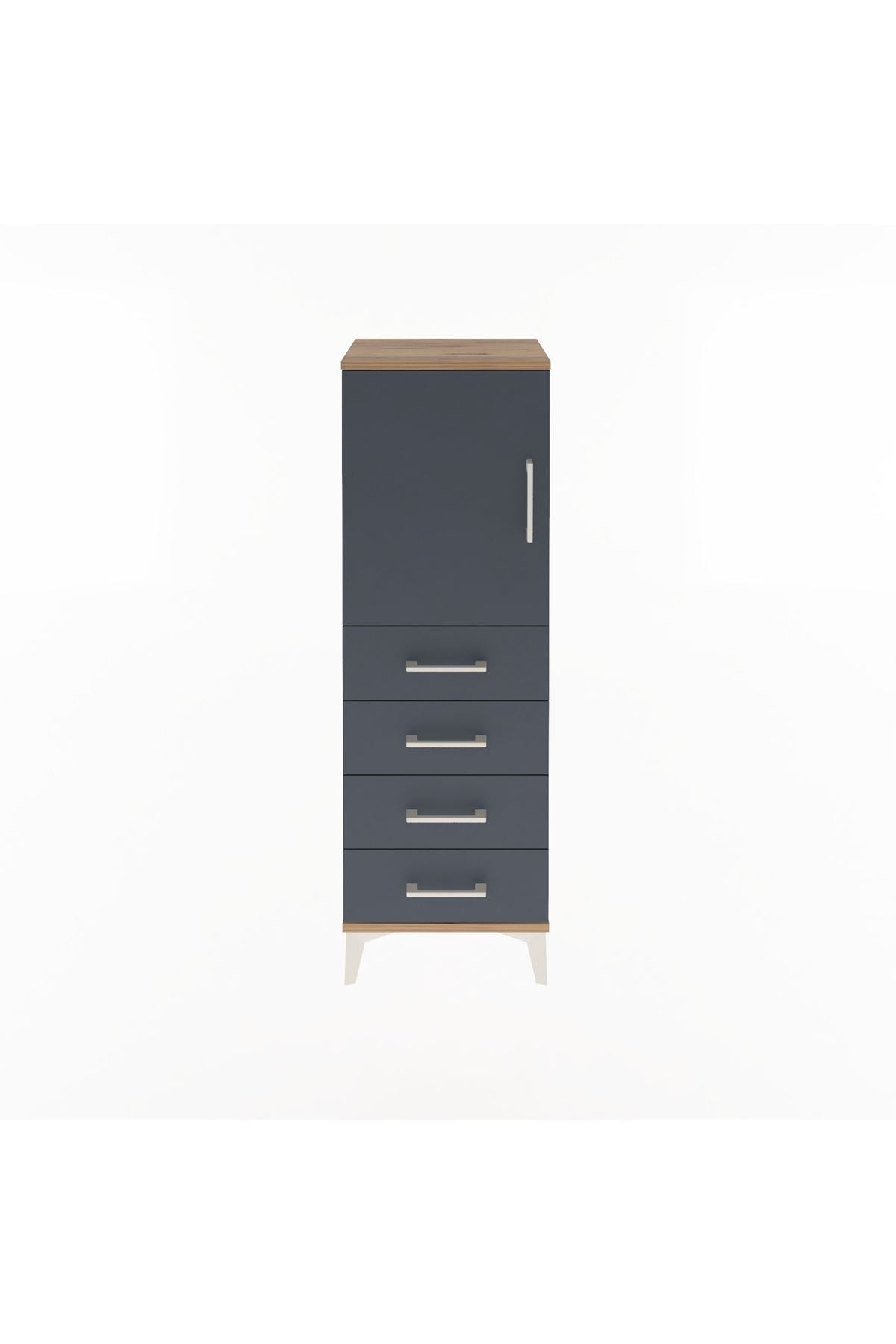 Arges Dolap 2 Raflı 4 Çekmeceli Tek Kapaklı 44x30x134 - S16M058V8A
