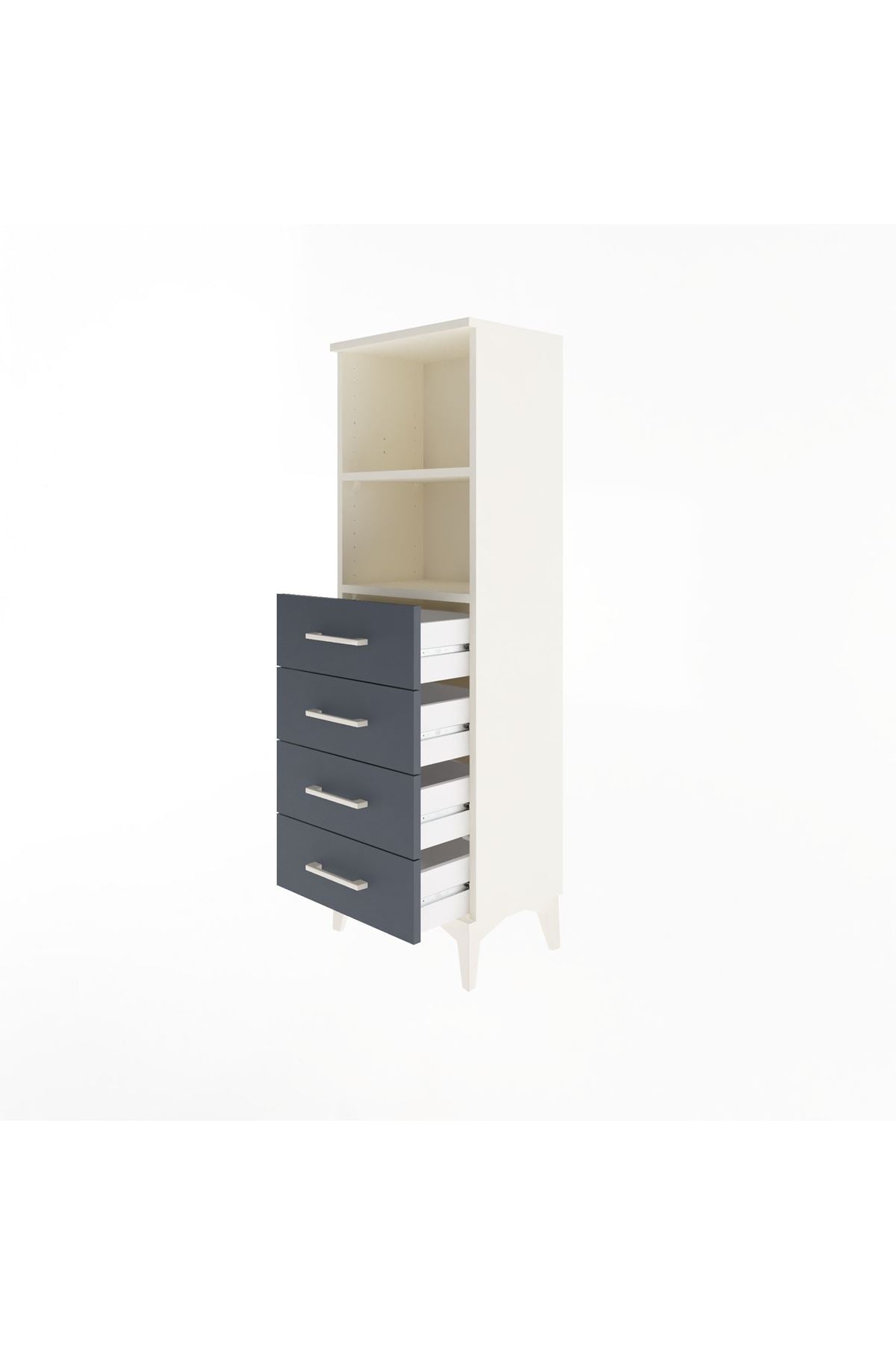 Arges Dolap 2 Raflı 4 Çekmeceli 44x30x134 - S16M059V2A