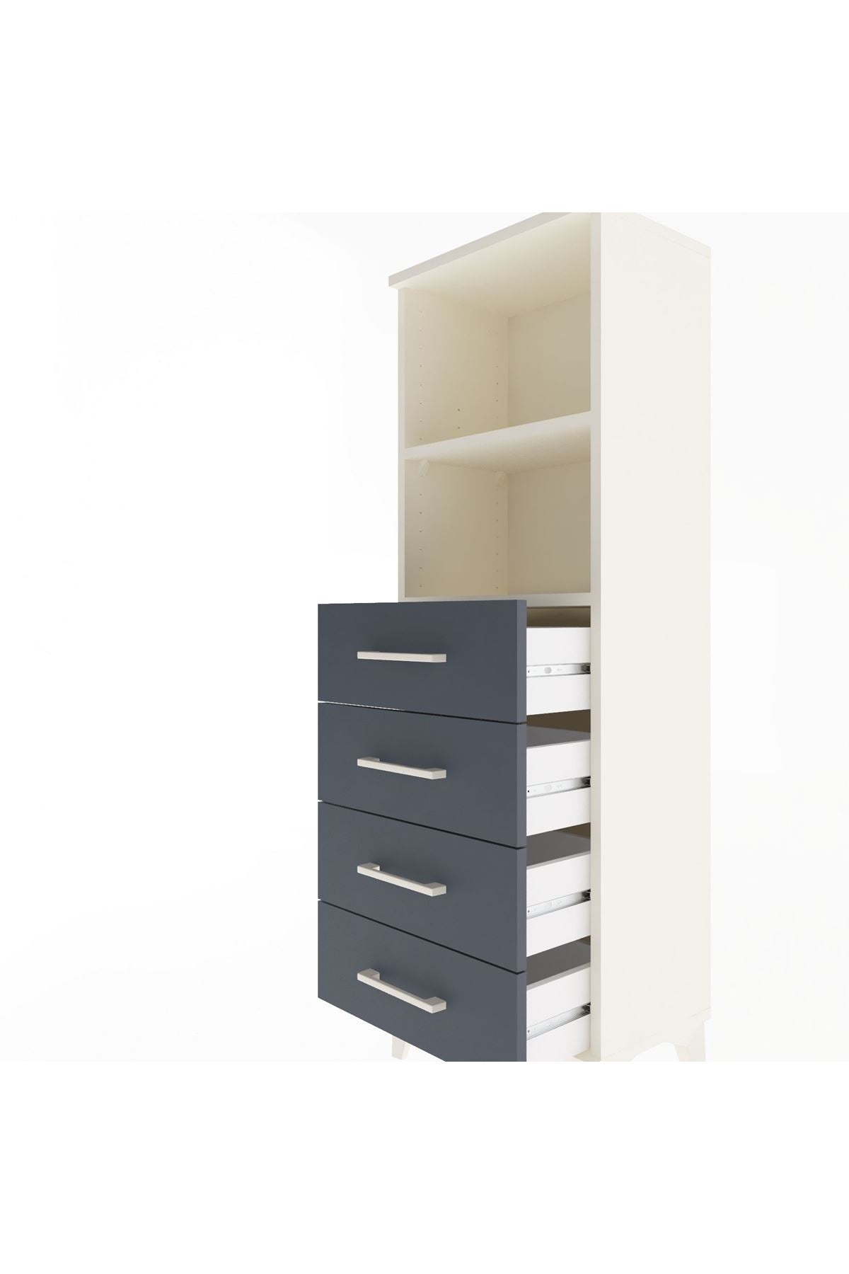 Arges Dolap 2 Raflı 4 Çekmeceli 44x30x134 - S16M059V2A