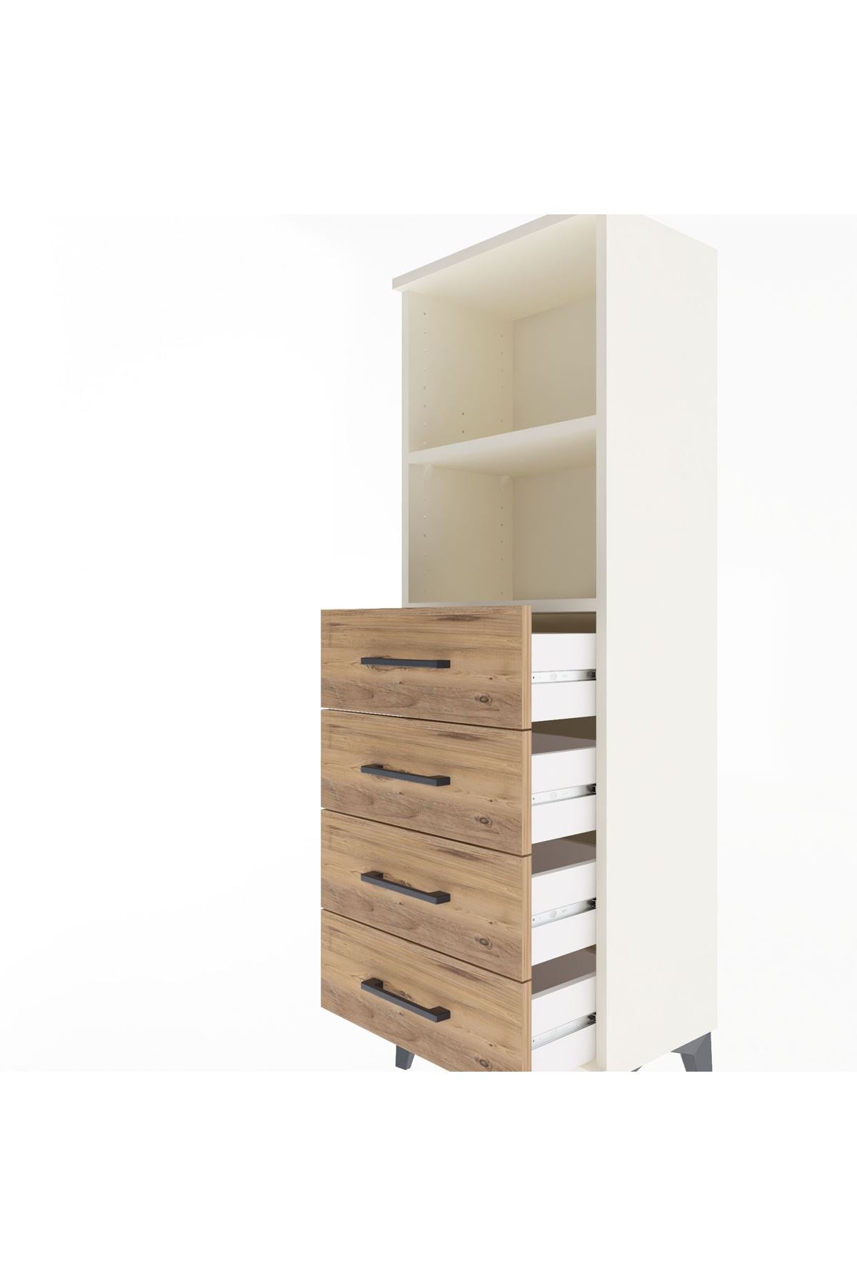 Arges Dolap 2 Raflı 4 Çekmeceli 44x30x134 - S16M059V3A