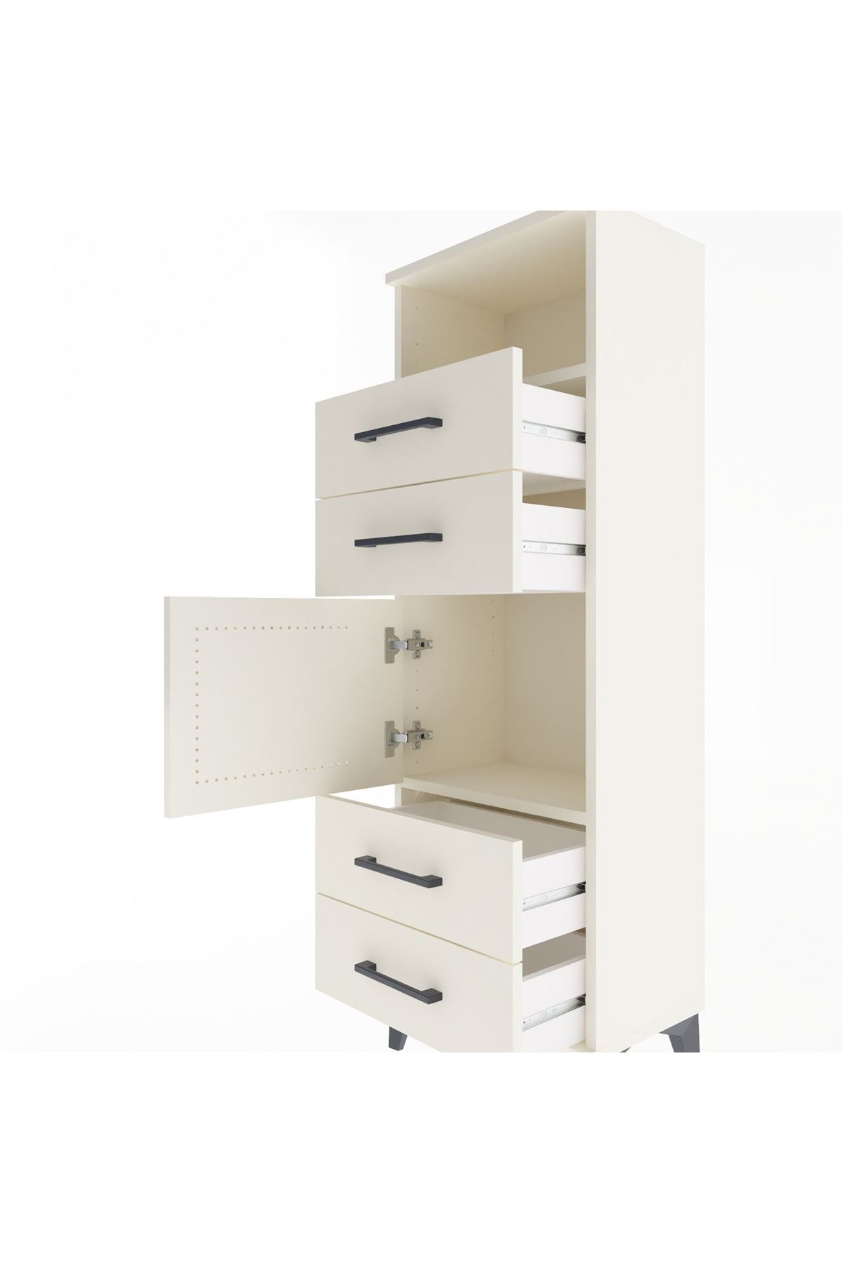 Arges Dolap 2 Raflı 4 Çekmeceli Tek Kapaklı 44x30x134 - S16M060V1A