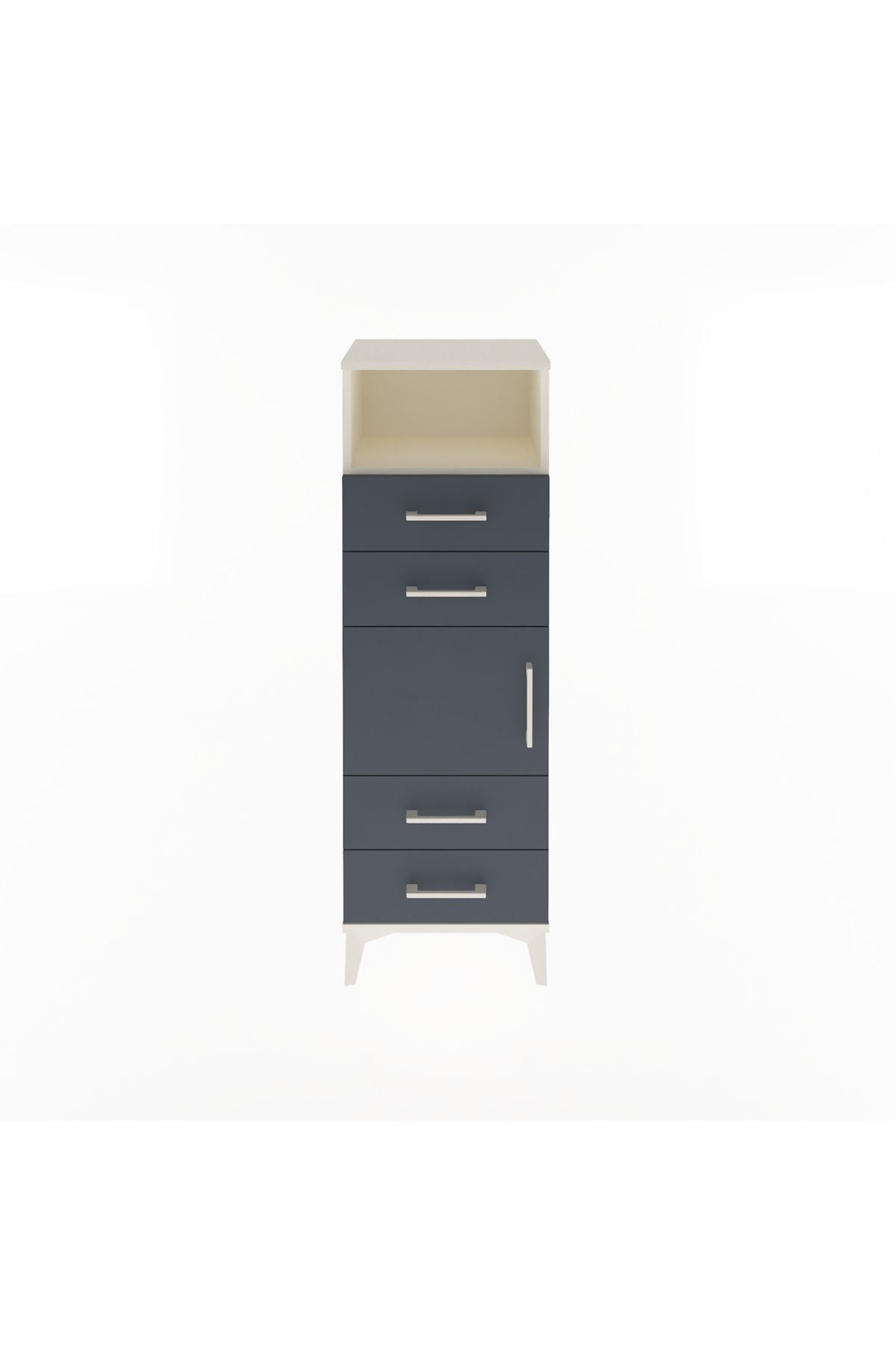 Arges Dolap 2 Raflı 4 Çekmeceli Tek Kapaklı 44x30x134 - S16M060V2A