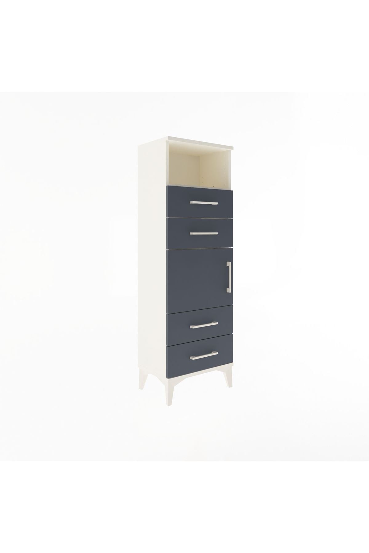 Arges Dolap 2 Raflı 4 Çekmeceli Tek Kapaklı 44x30x134 - S16M060V2A