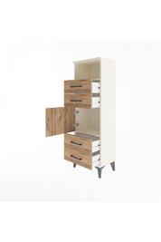 Arges Dolap 2 Raflı 4 Çekmeceli Tek Kapaklı 44x30x134 - S16M060V3A
