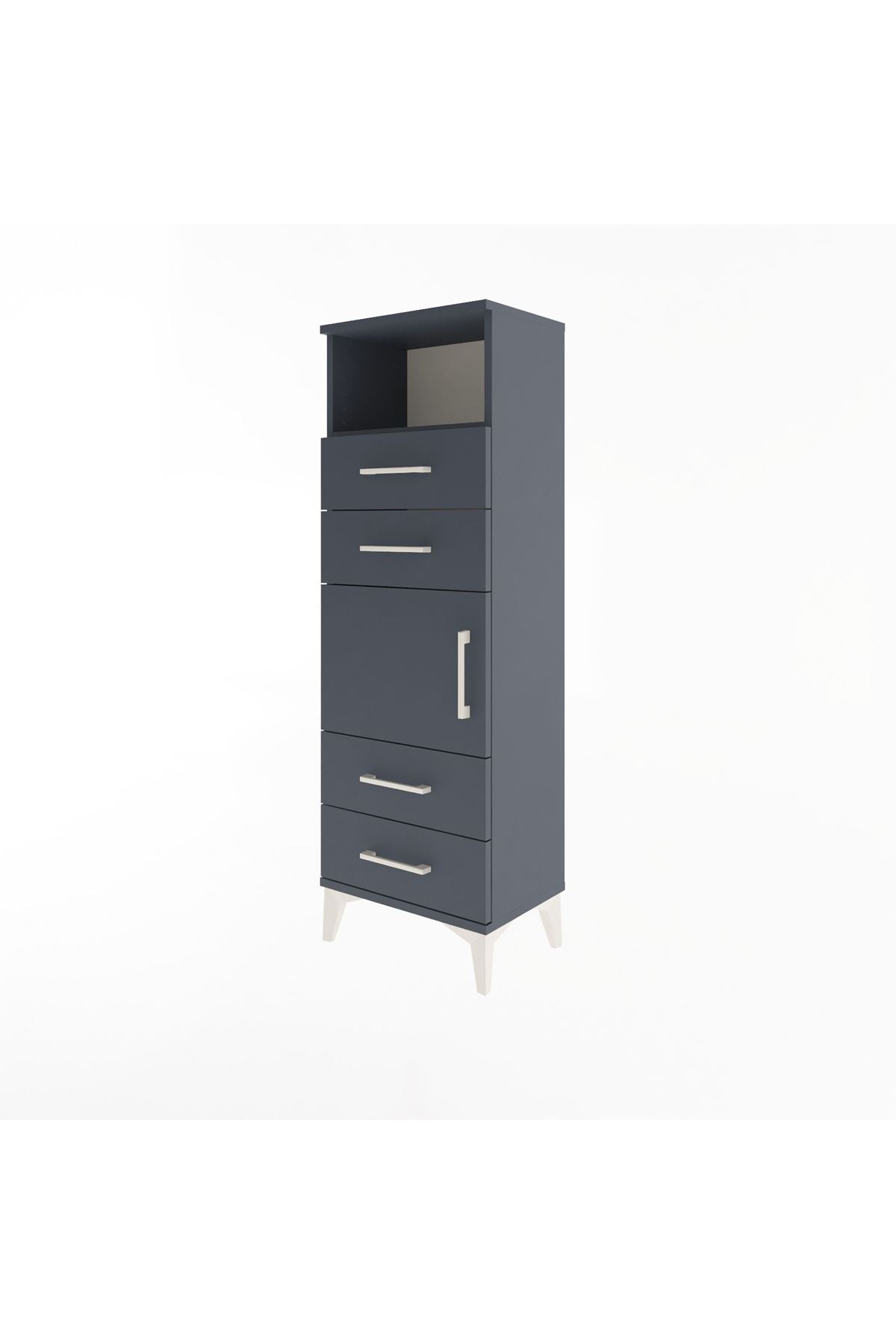 Arges Dolap 2 Raflı 4 Çekmeceli Tek Kapaklı 44x30x134 - S16M060V5A