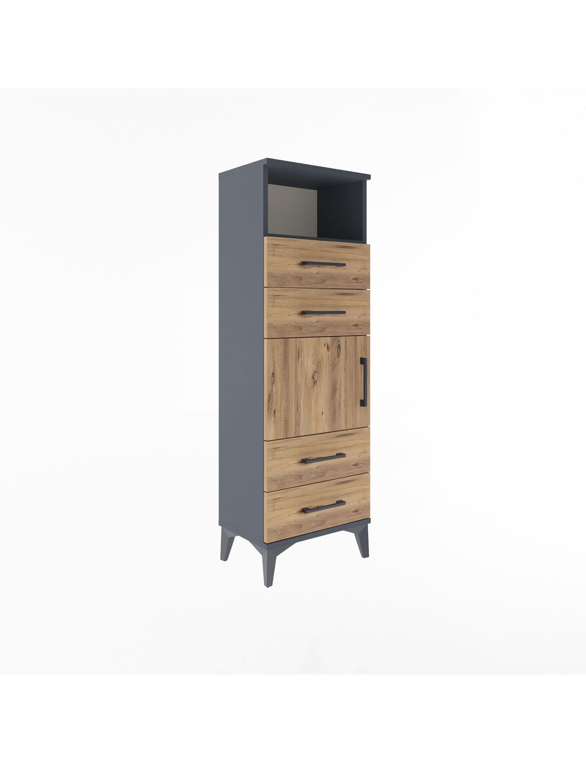Arges Dolap 2 Raflı 4 Çekmeceli Tek Kapaklı 44x30x134 - S16M060V6A