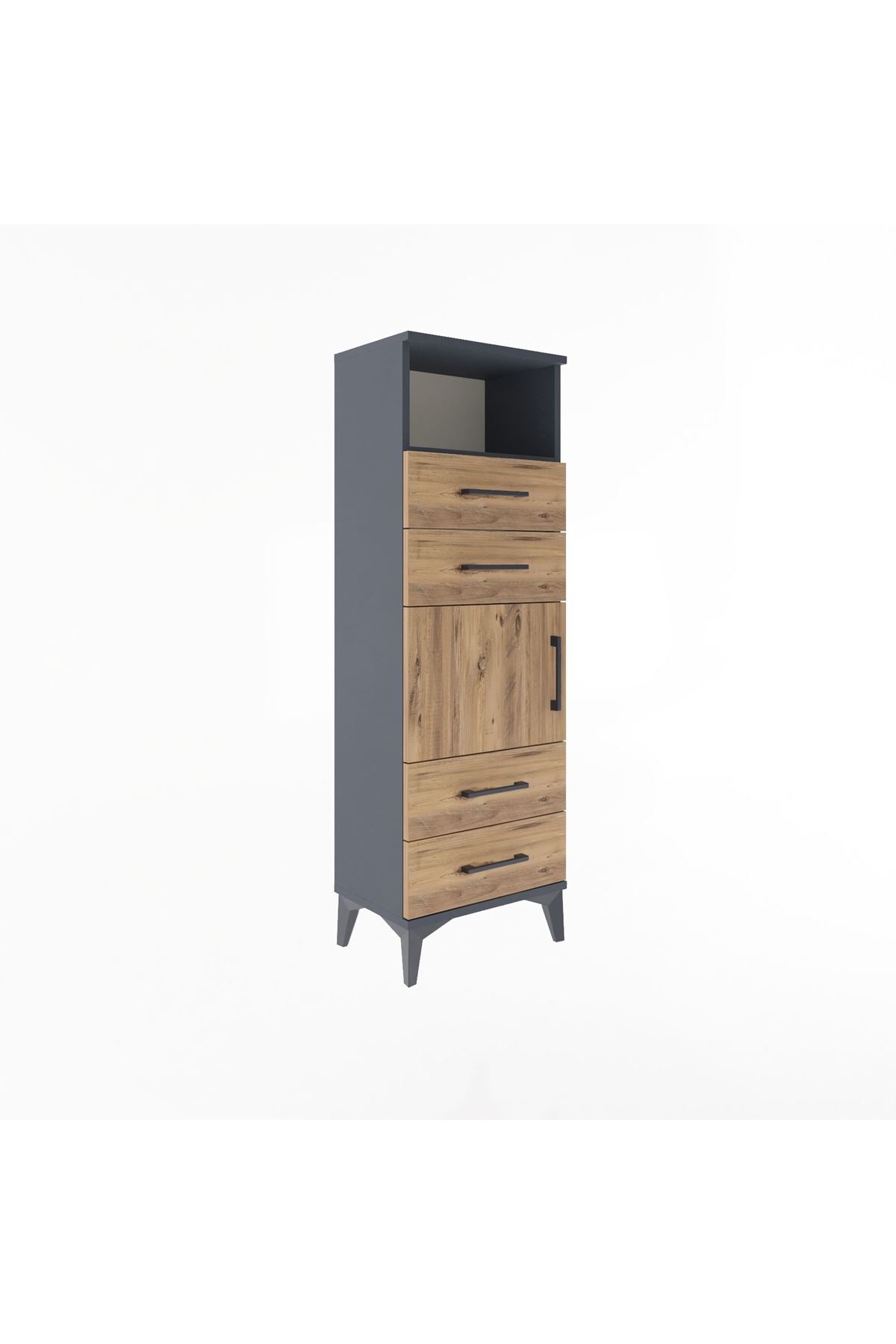 Arges Dolap 2 Raflı 4 Çekmeceli Tek Kapaklı 44x30x134 - S16M060V6A