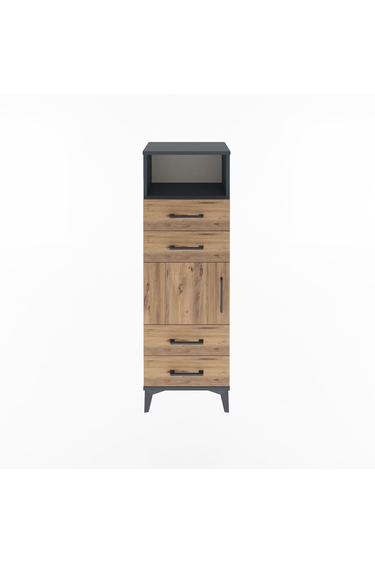 Arges Dolap 2 Raflı 4 Çekmeceli Tek Kapaklı 44x30x134 - S16M060V6A