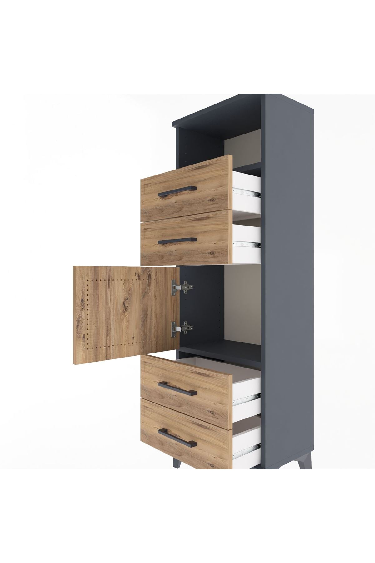 Arges Dolap 2 Raflı 4 Çekmeceli Tek Kapaklı 44x30x134 - S16M060V6A