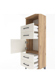 Arges Dolap 2 Raflı 4 Çekmeceli Tek Kapaklı 44x30x134 - S16M060V7A