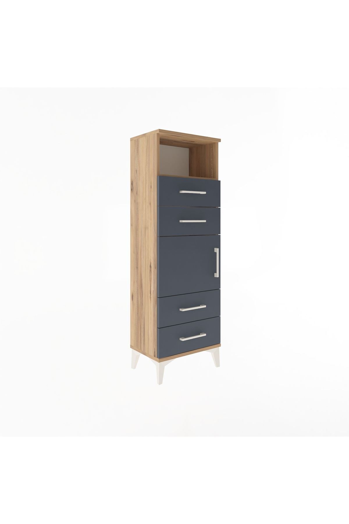 Arges Dolap 2 Raflı 4 Çekmeceli Tek Kapaklı 44x30x134 - S16M060V8A