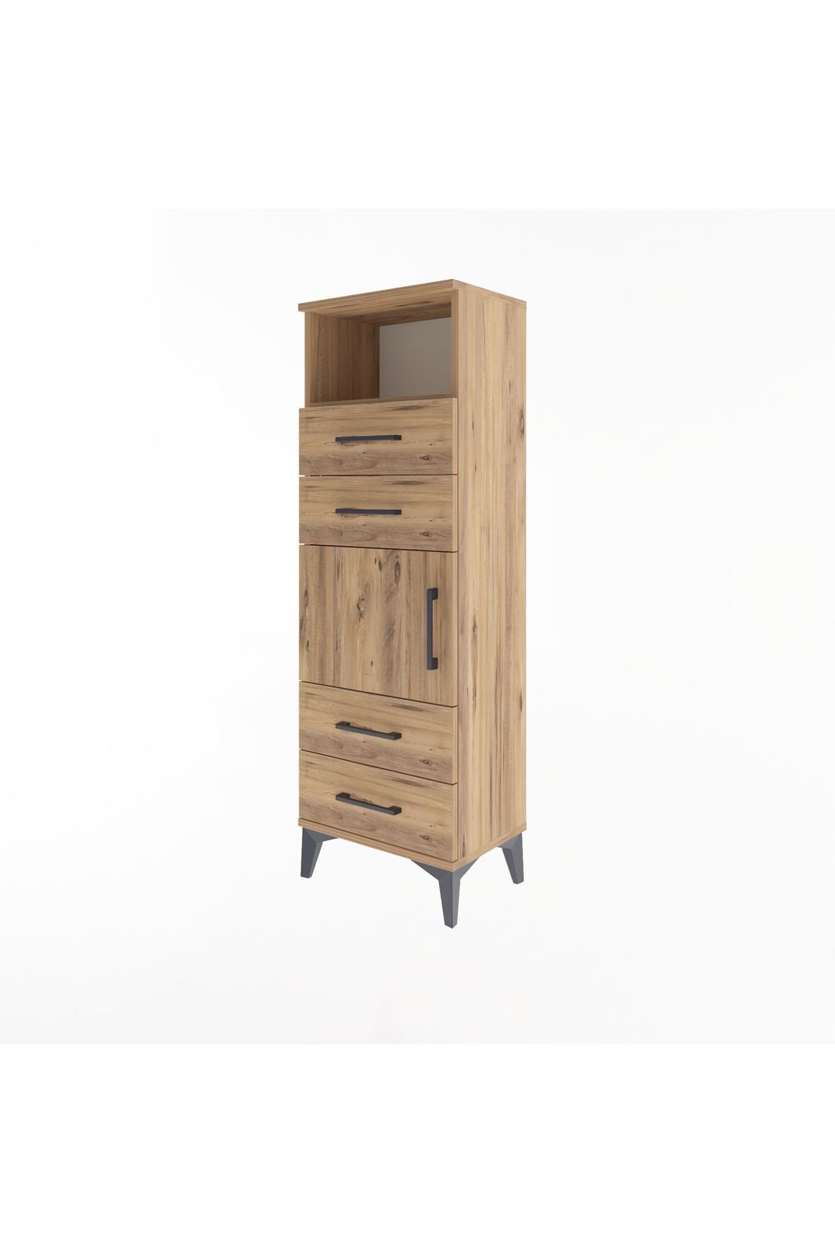 Arges Dolap 2 Raflı 4 Çekmeceli Tek Kapaklı 44x30x134 - S16M060V9A