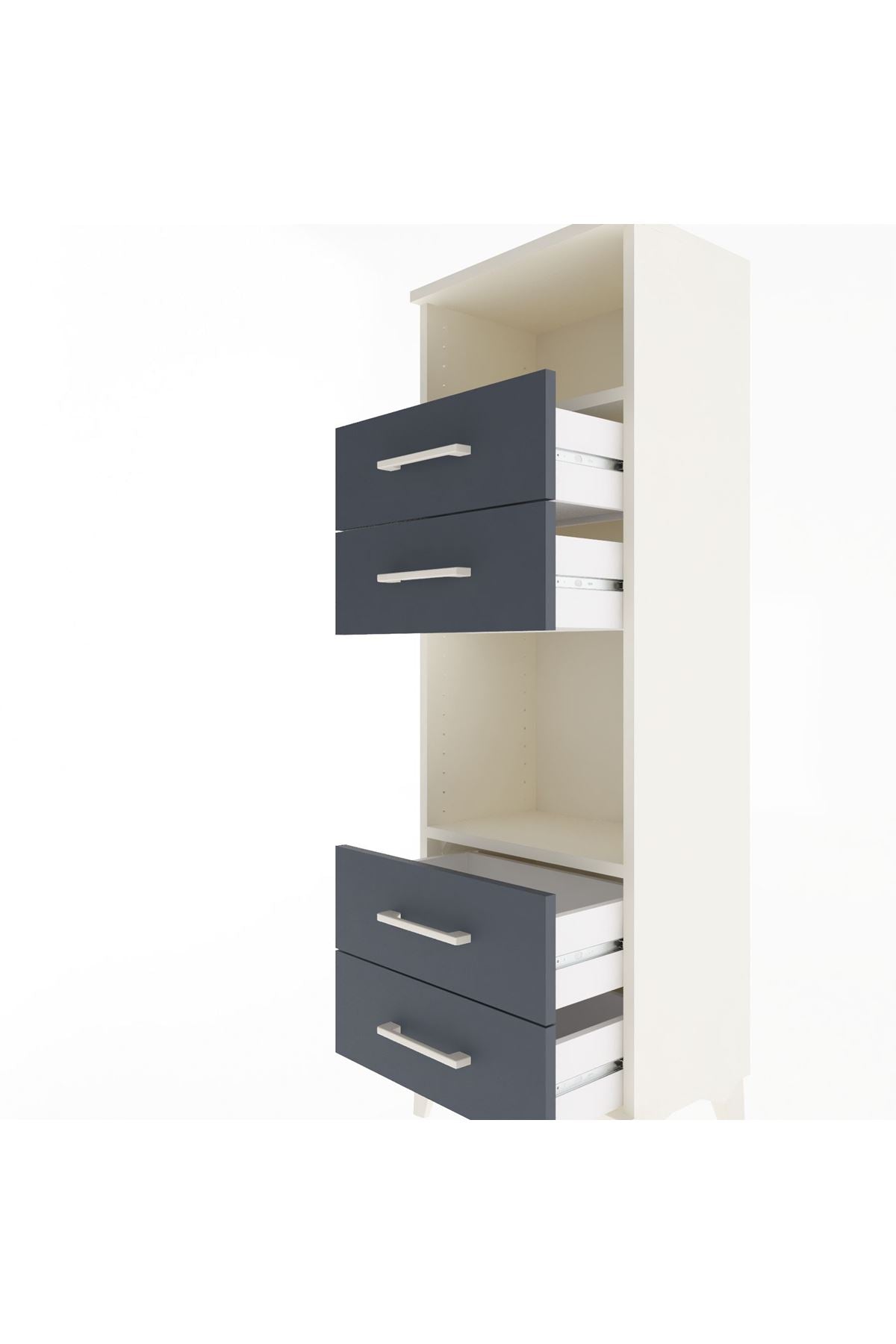 Arges Dolap 2 Raflı 4 Çekmeceli 44x30x134 - S16M061V2A