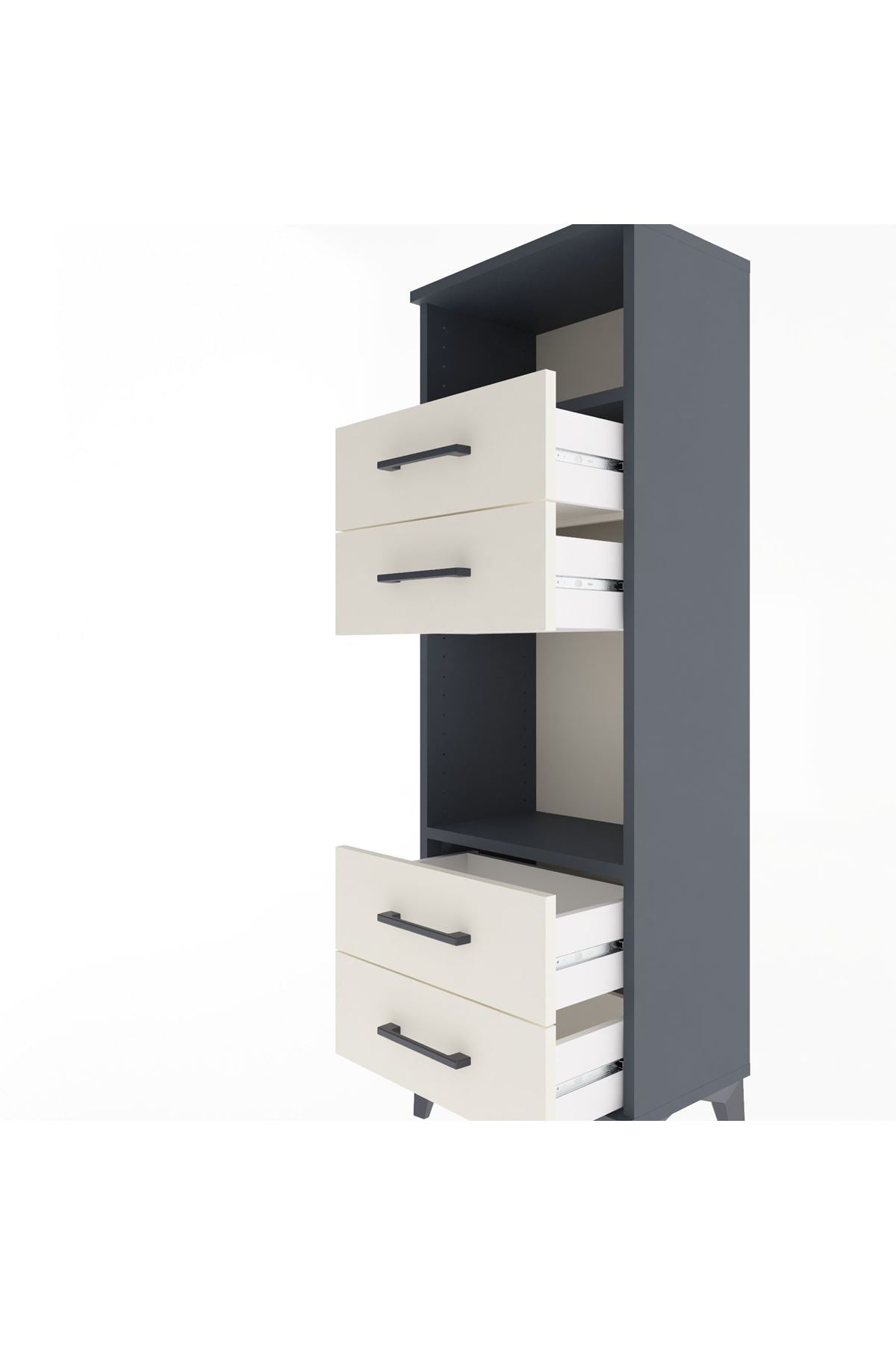 Arges Dolap 2 Raflı 4 Çekmeceli 44x30x134 - S16M061V4A