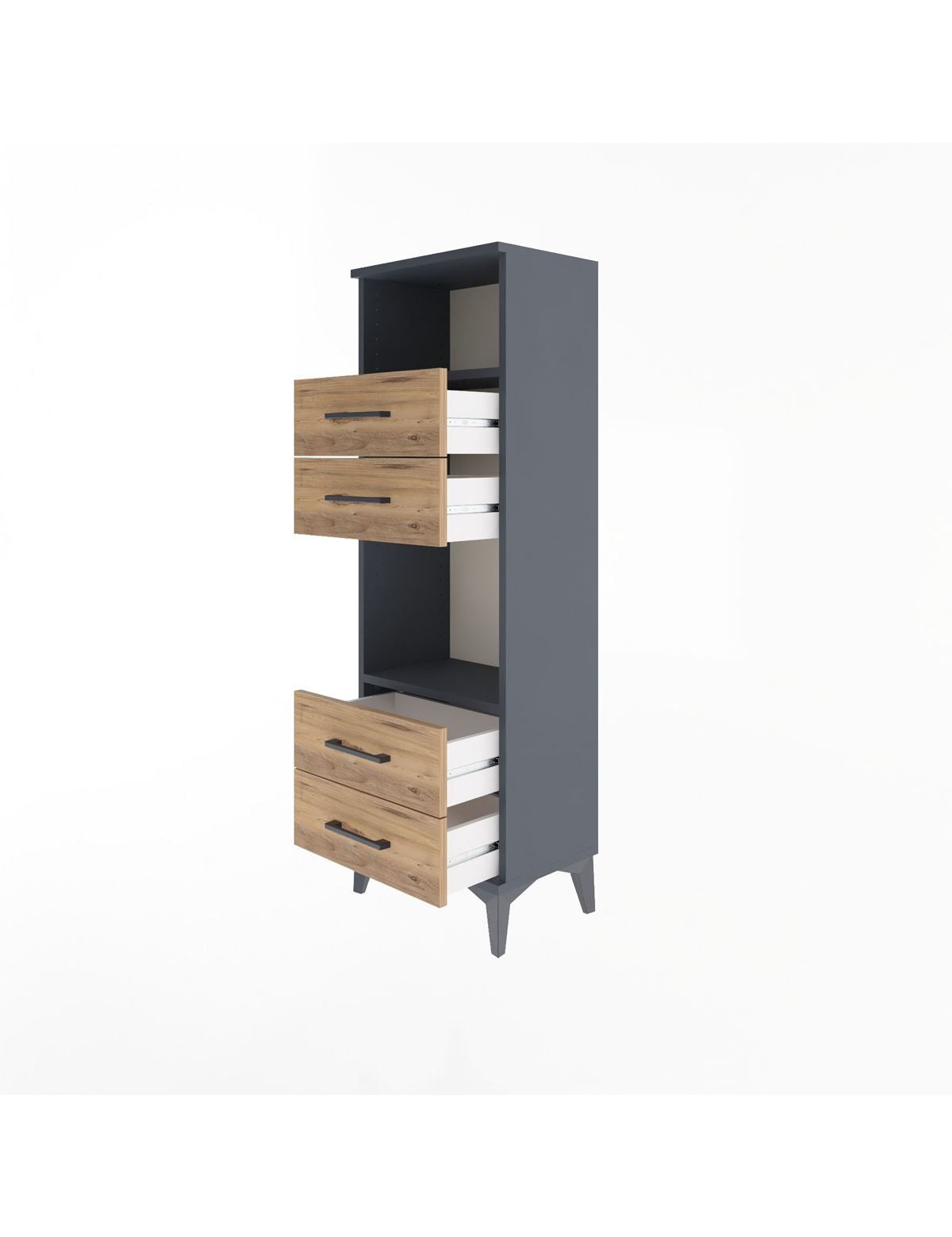 Arges Dolap 2 Raflı 4 Çekmeceli 44x30x134 - S16M061V6A