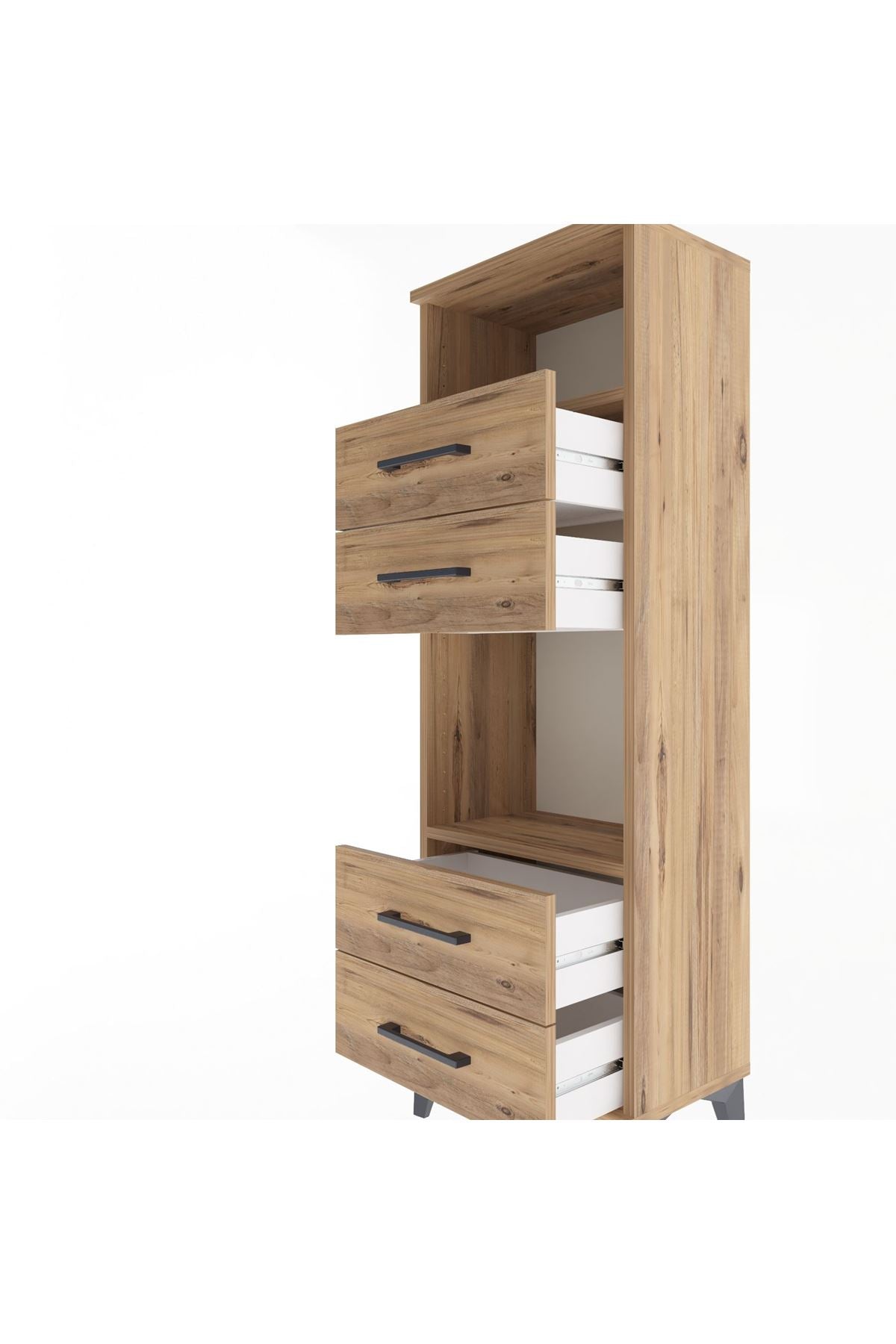 Arges Dolap 2 Raflı 4 Çekmeceli 44x30x134 - S16M061V9A