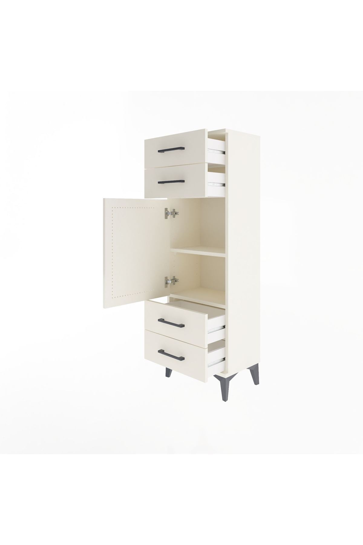 Arges Dolap 2 Raflı 4 Çekmeceli Tek Kapaklı 44x30x134 - S16M062V1A
